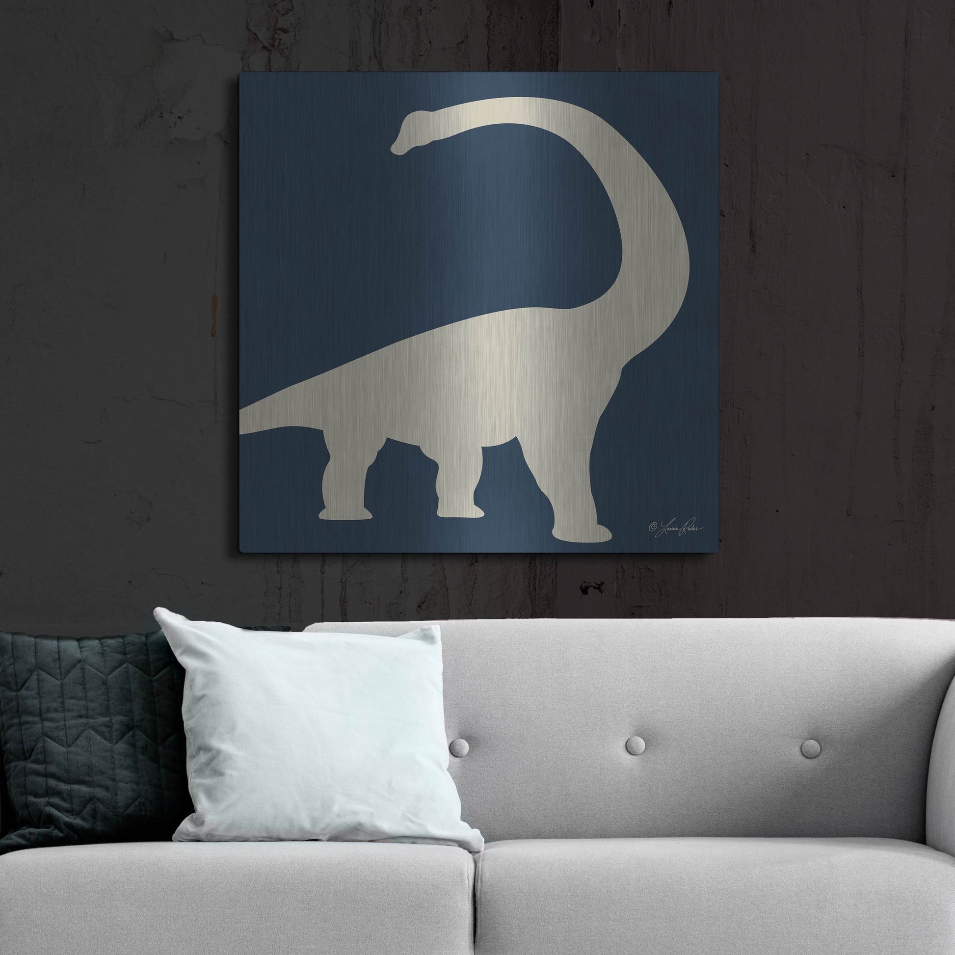 Luxe Metal Art 'Dino II' by Lauren Rader, Metal Wall Art,36x36