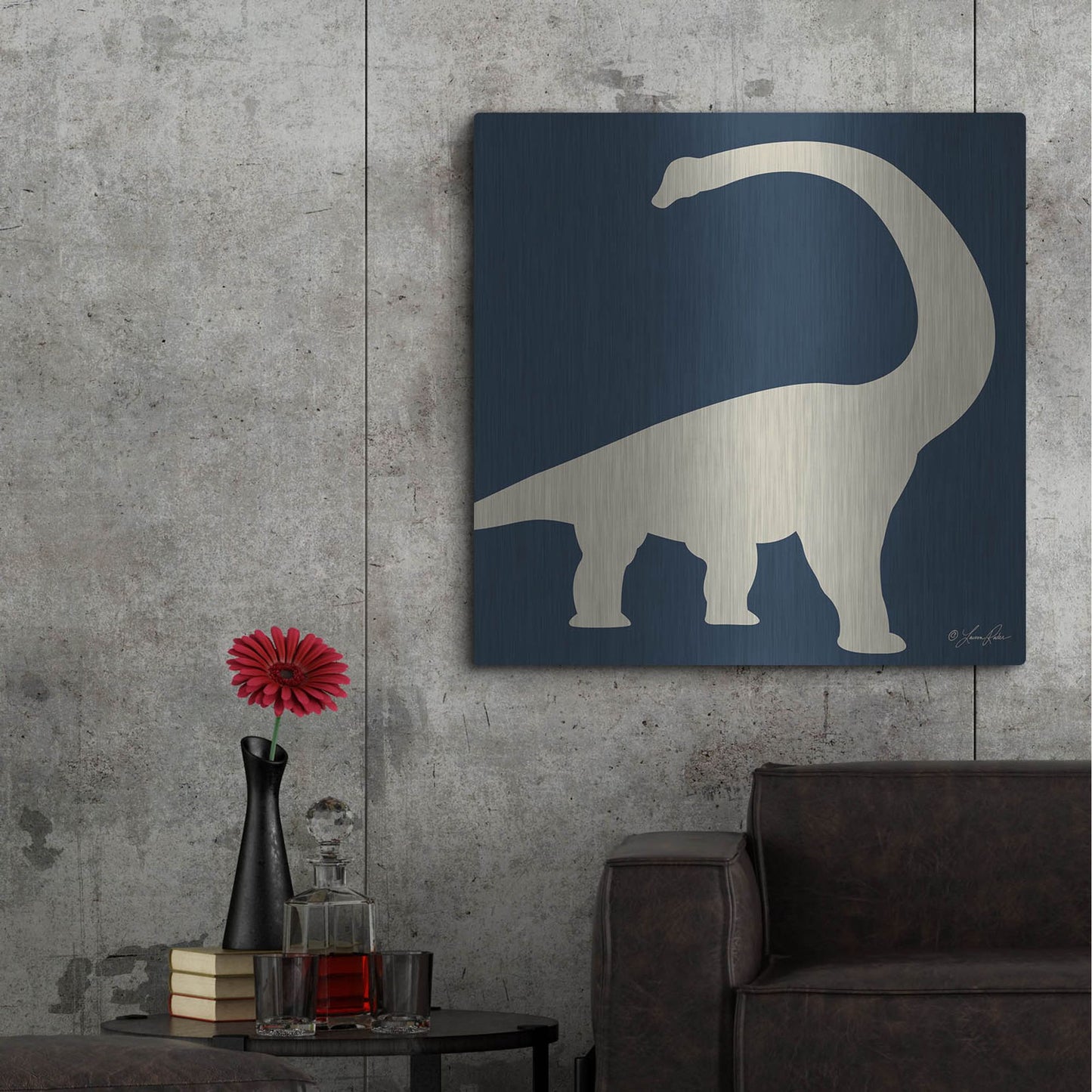 Luxe Metal Art 'Dino II' by Lauren Rader, Metal Wall Art,36x36