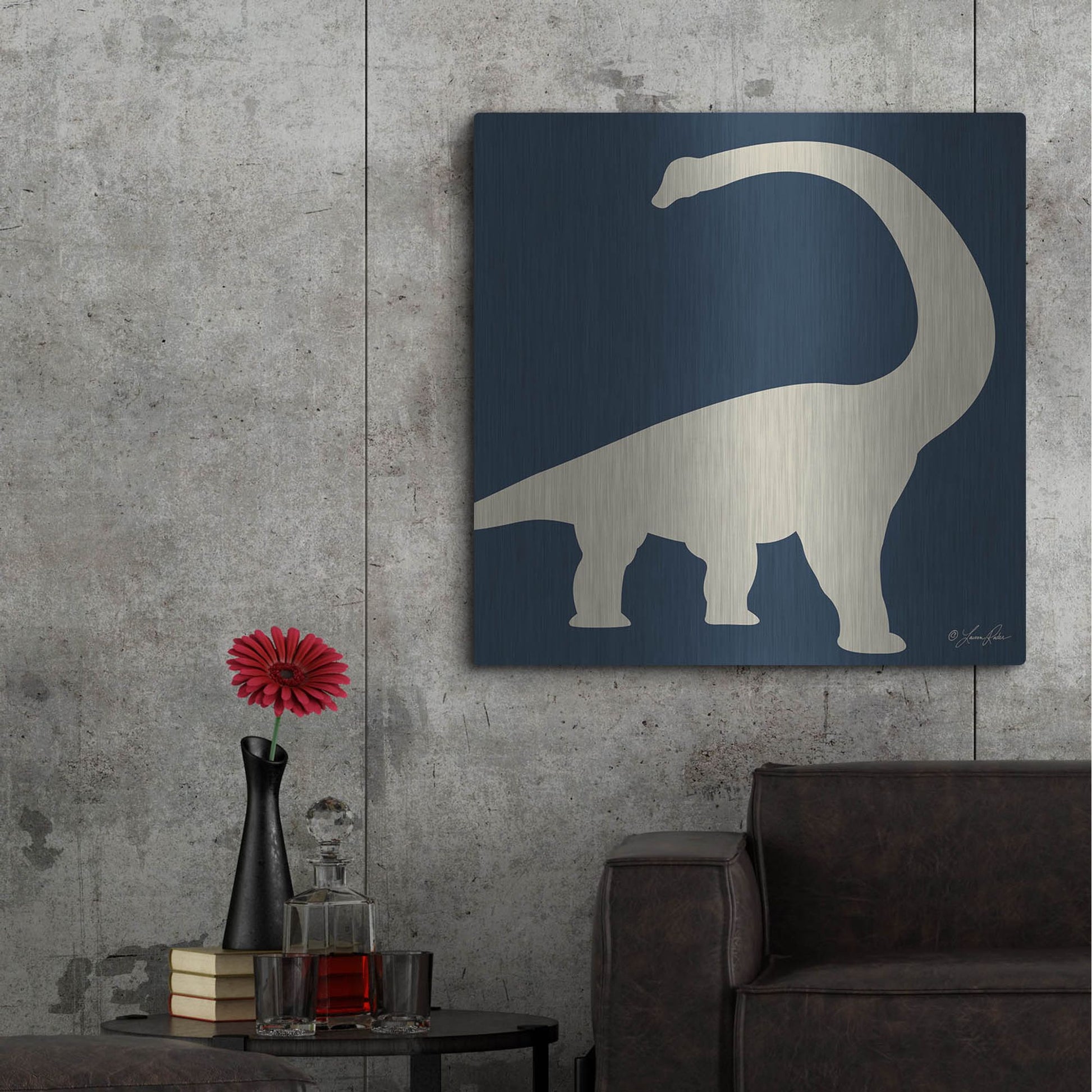 Luxe Metal Art 'Dino II' by Lauren Rader, Metal Wall Art,36x36