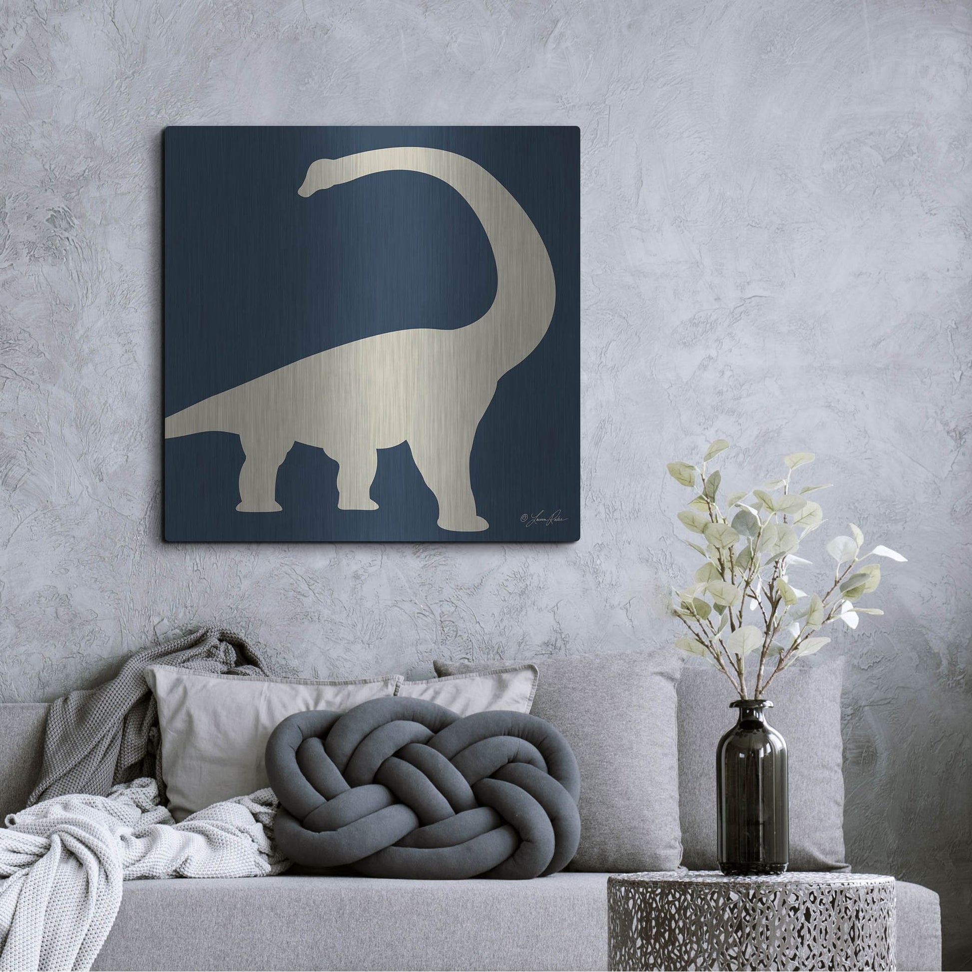 Luxe Metal Art 'Dino II' by Lauren Rader, Metal Wall Art,36x36