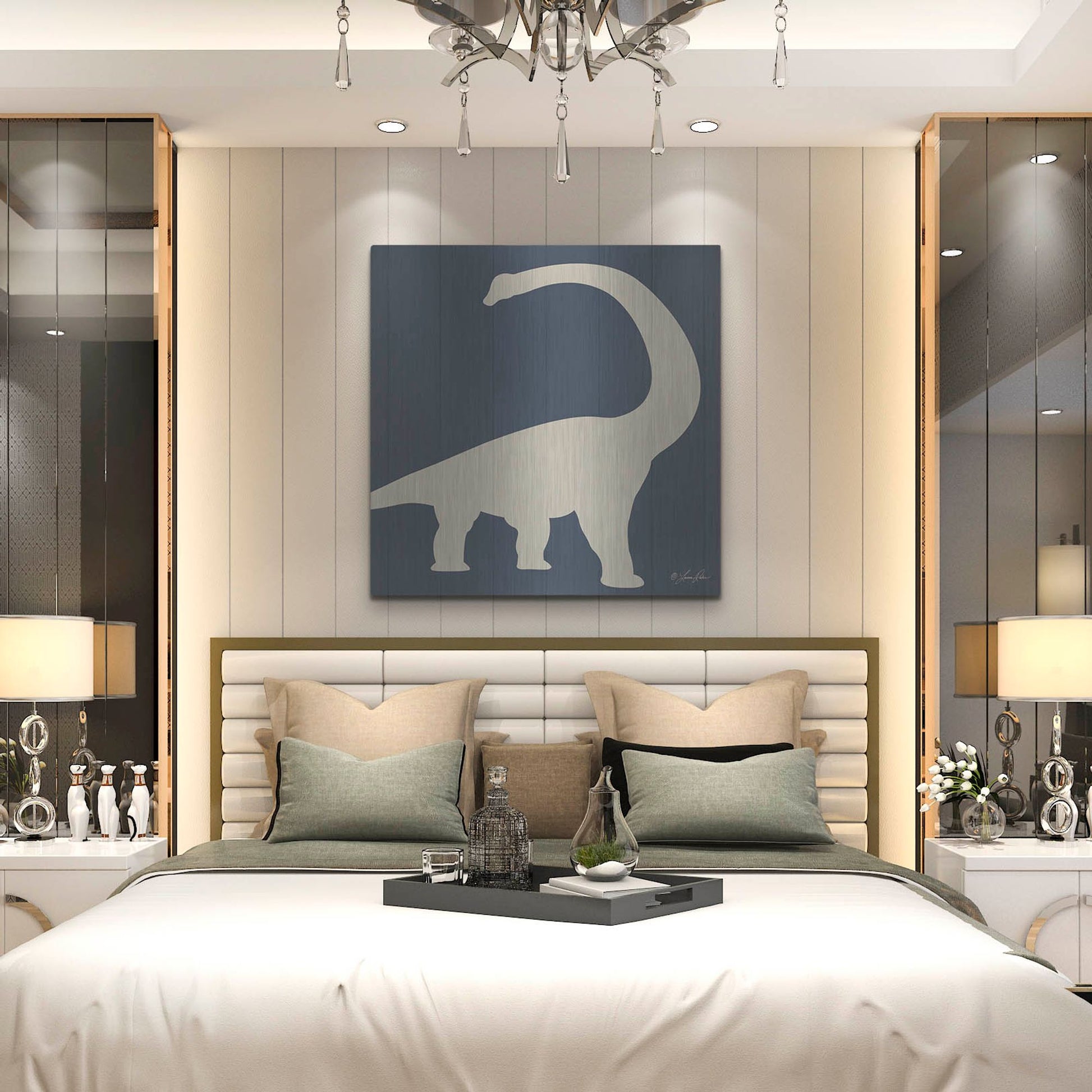 Luxe Metal Art 'Dino II' by Lauren Rader, Metal Wall Art,36x36