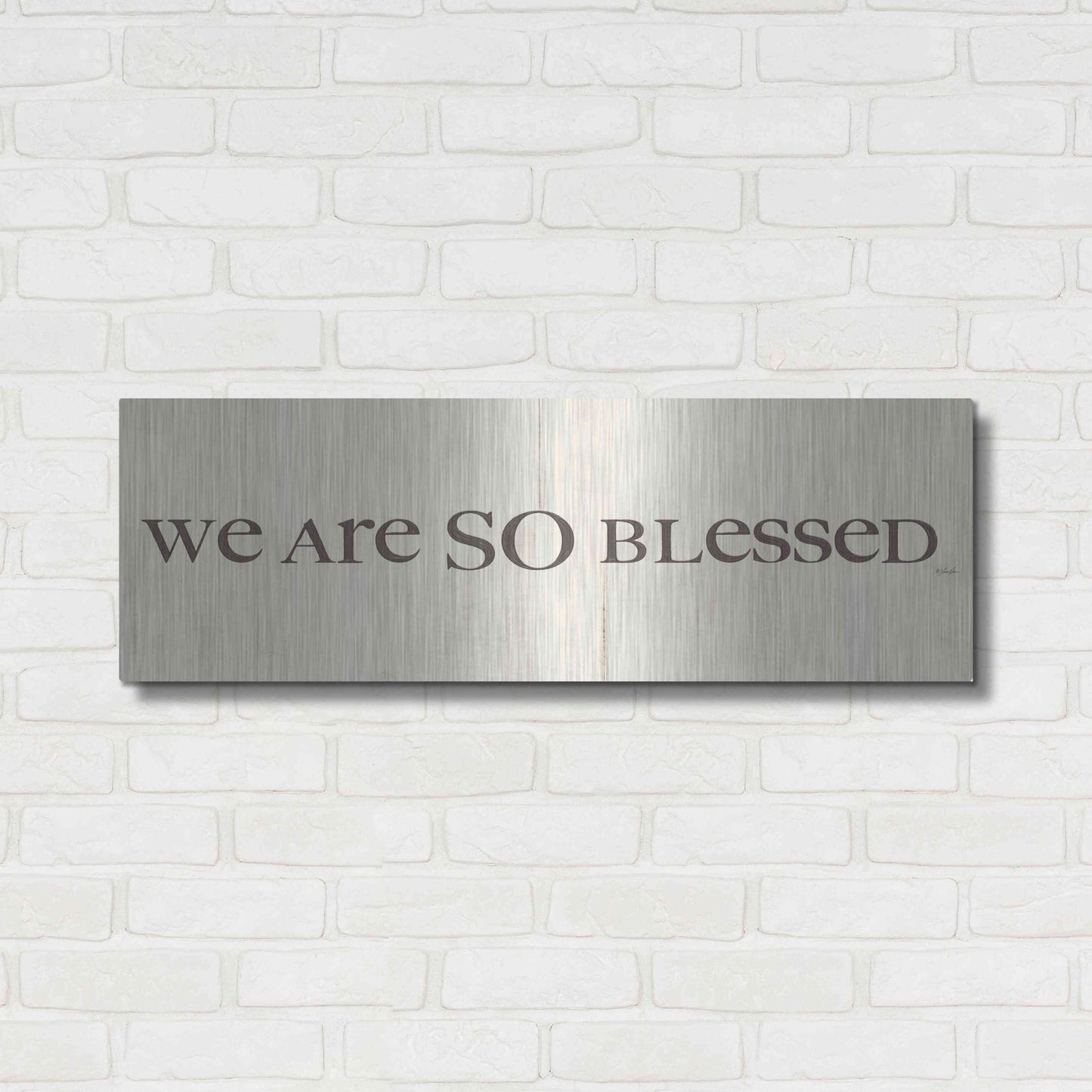 Luxe Metal Art 'We are so Blessed' by Lauren Rader, Metal Wall Art,36x12