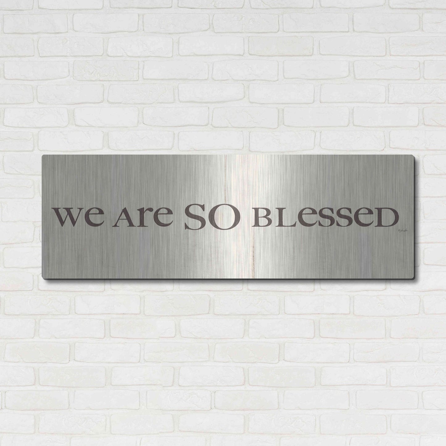 Luxe Metal Art 'We are so Blessed' by Lauren Rader, Metal Wall Art,48x16