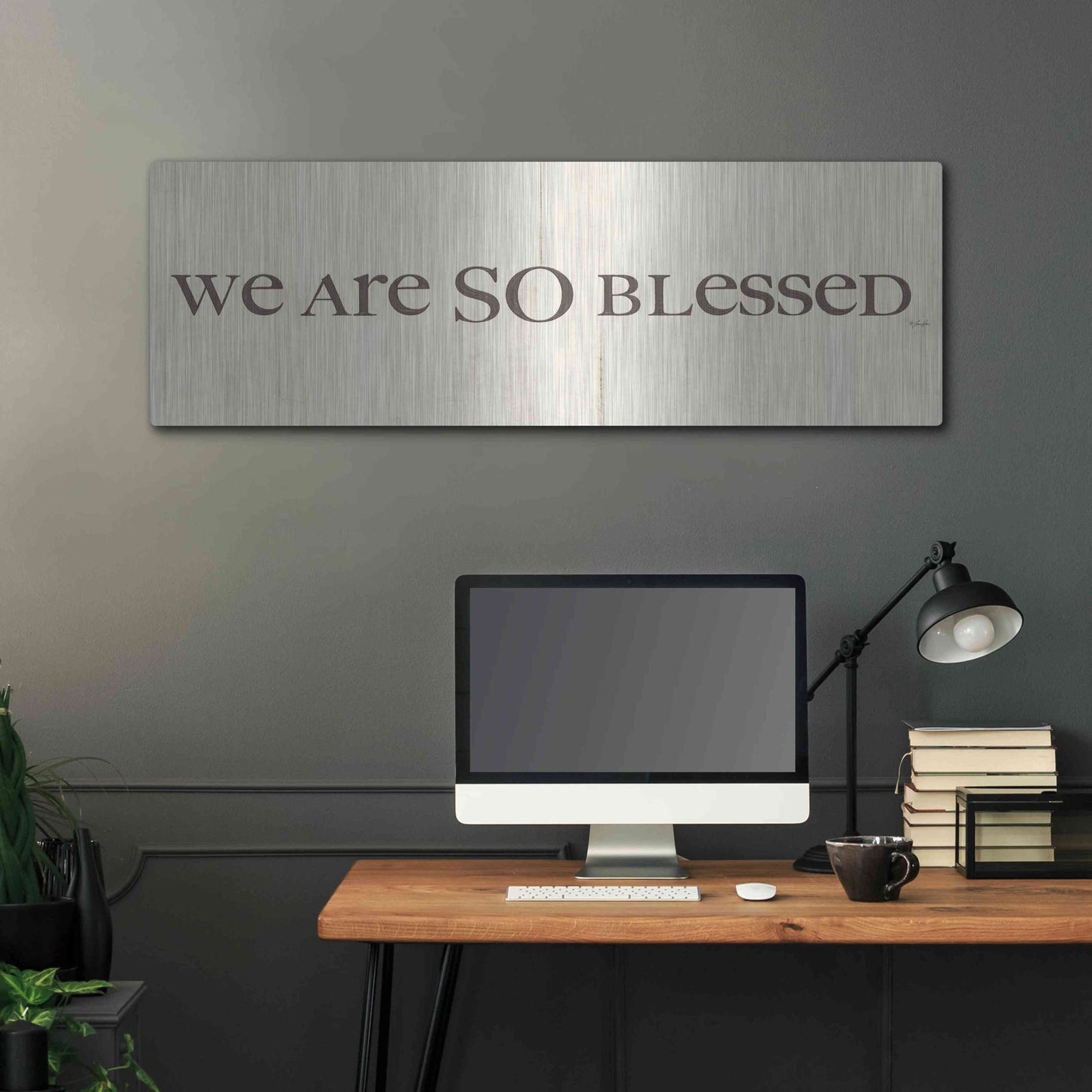 Luxe Metal Art 'We are so Blessed' by Lauren Rader, Metal Wall Art,48x16