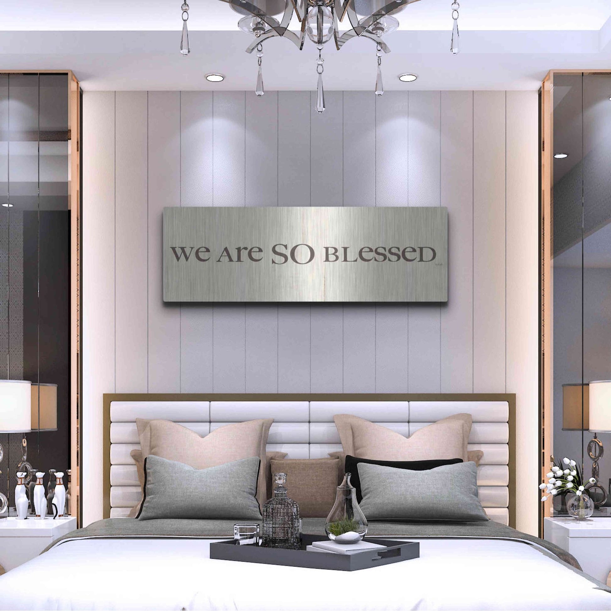 Luxe Metal Art 'We are so Blessed' by Lauren Rader, Metal Wall Art,48x16