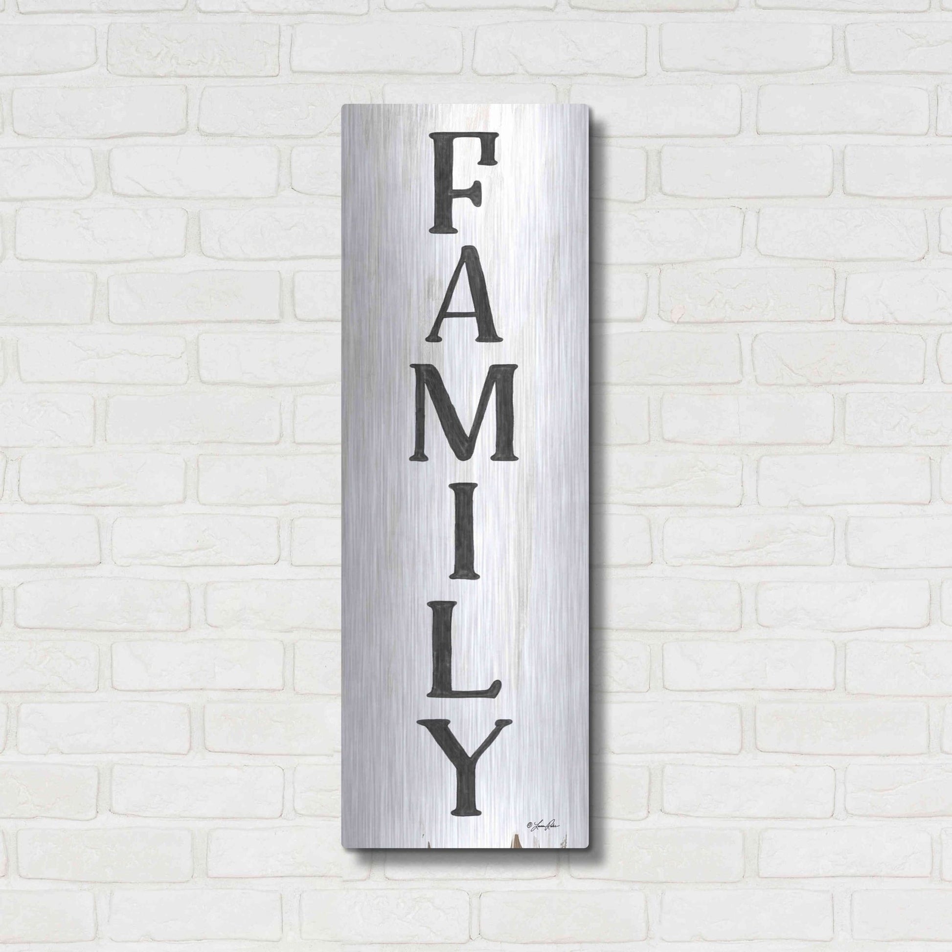 Luxe Metal Art 'Family' by Lauren Rader, Metal Wall Art,12x36