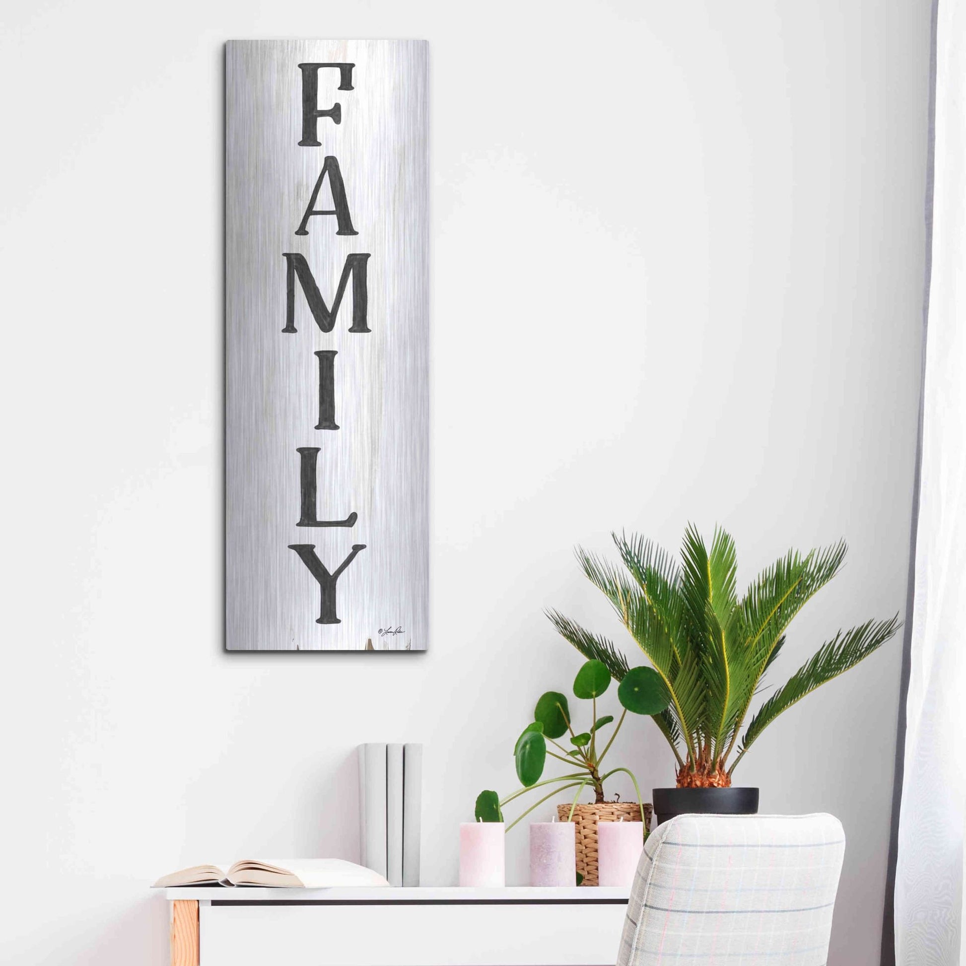 Luxe Metal Art 'Family' by Lauren Rader, Metal Wall Art,12x36