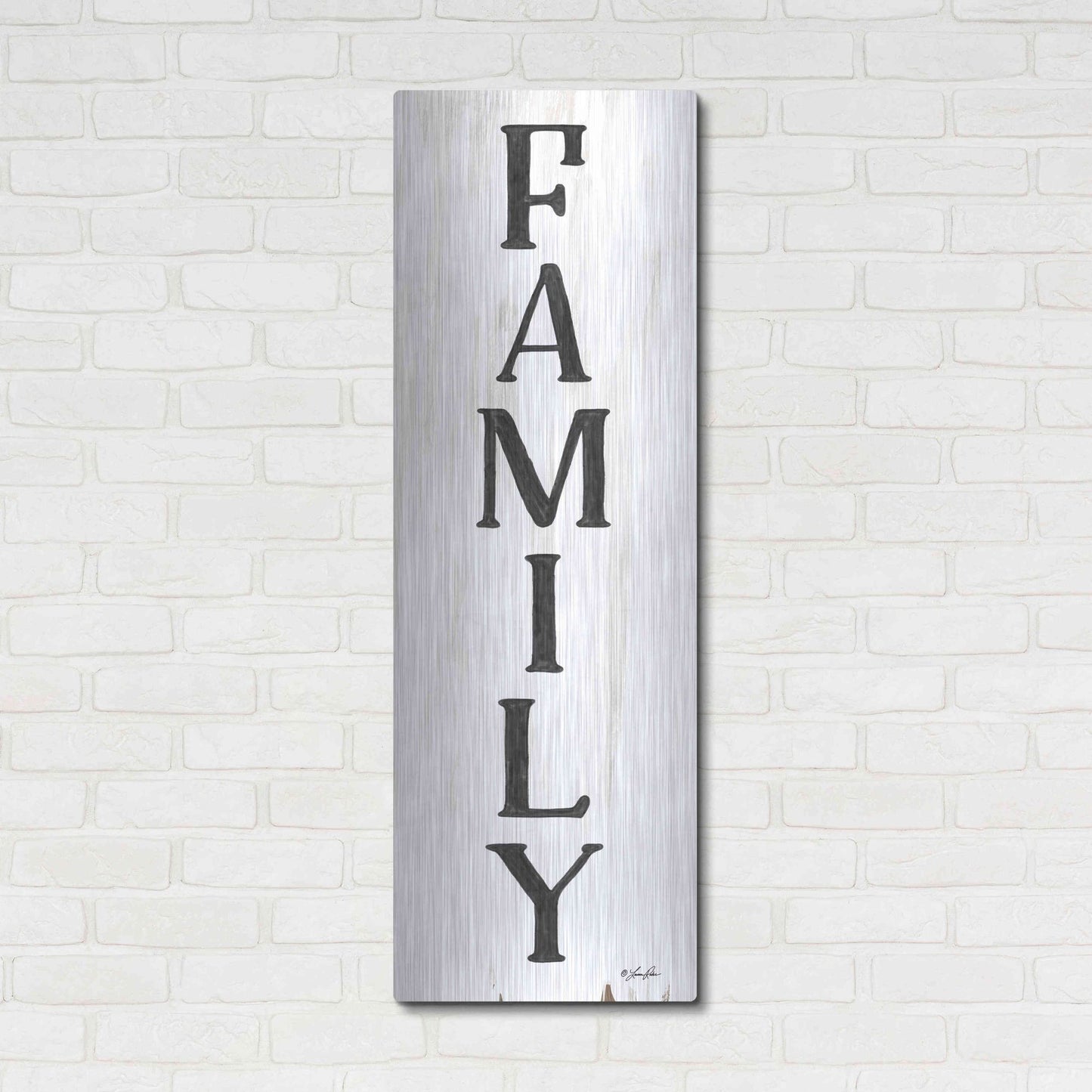 Luxe Metal Art 'Family' by Lauren Rader, Metal Wall Art,16x48
