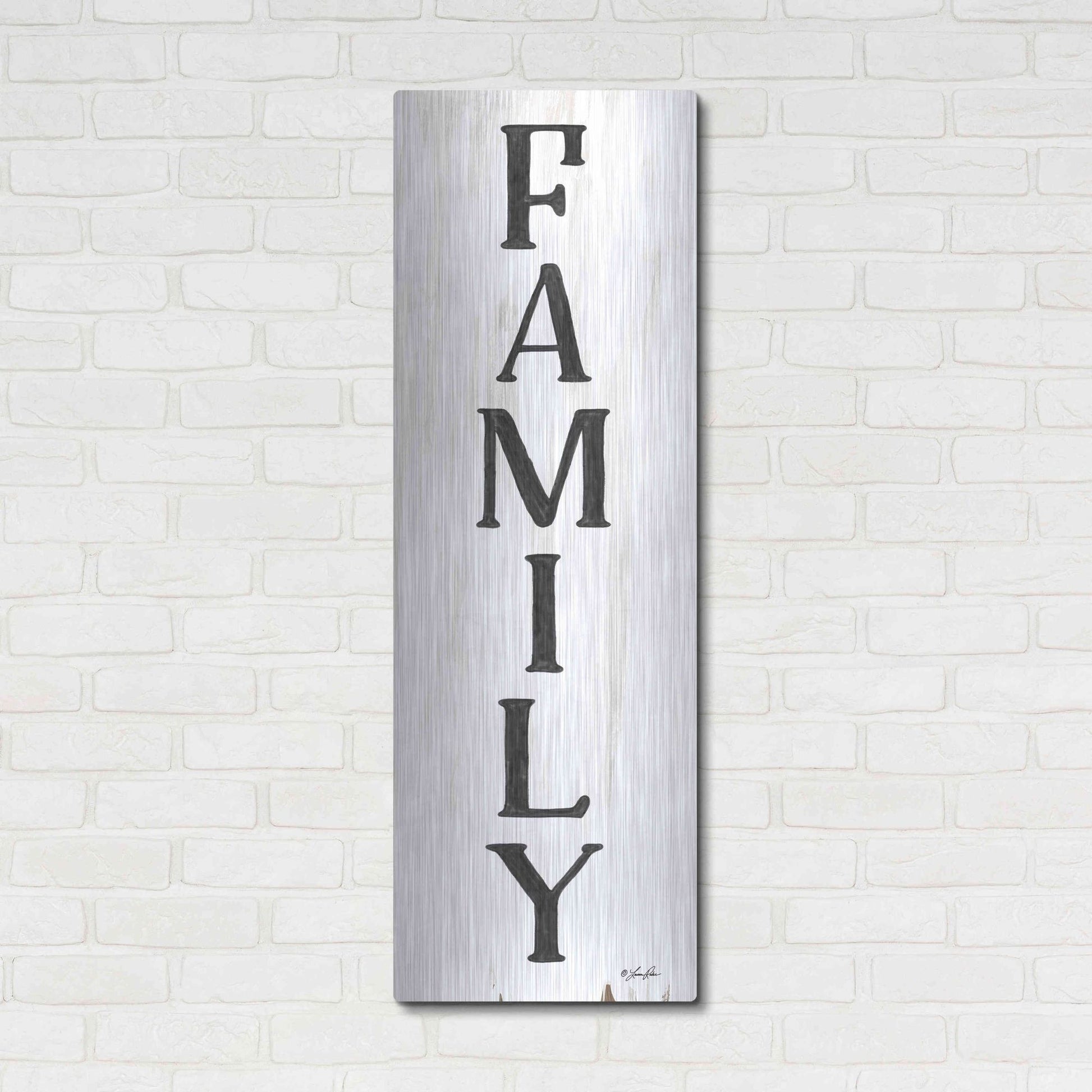 Luxe Metal Art 'Family' by Lauren Rader, Metal Wall Art,16x48