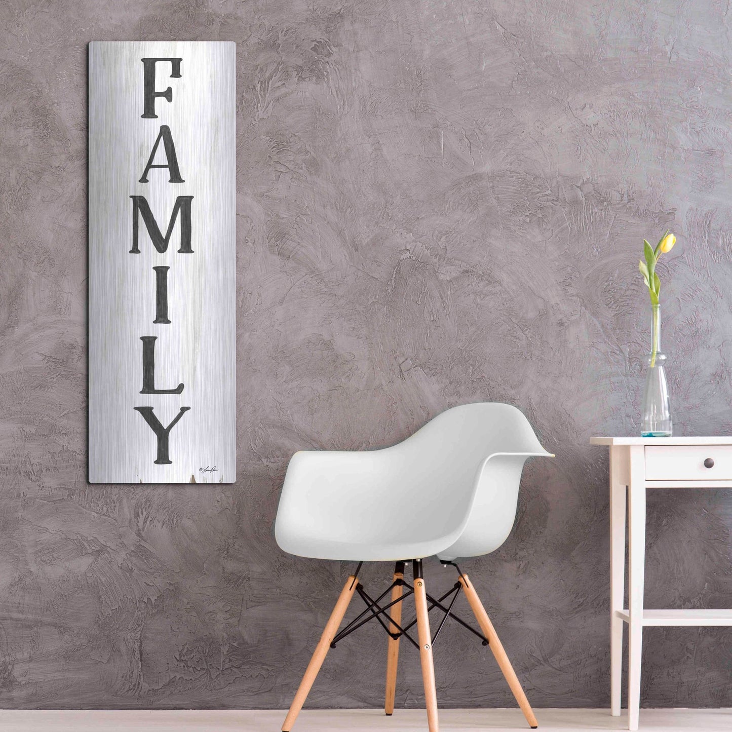 Luxe Metal Art 'Family' by Lauren Rader, Metal Wall Art,16x48