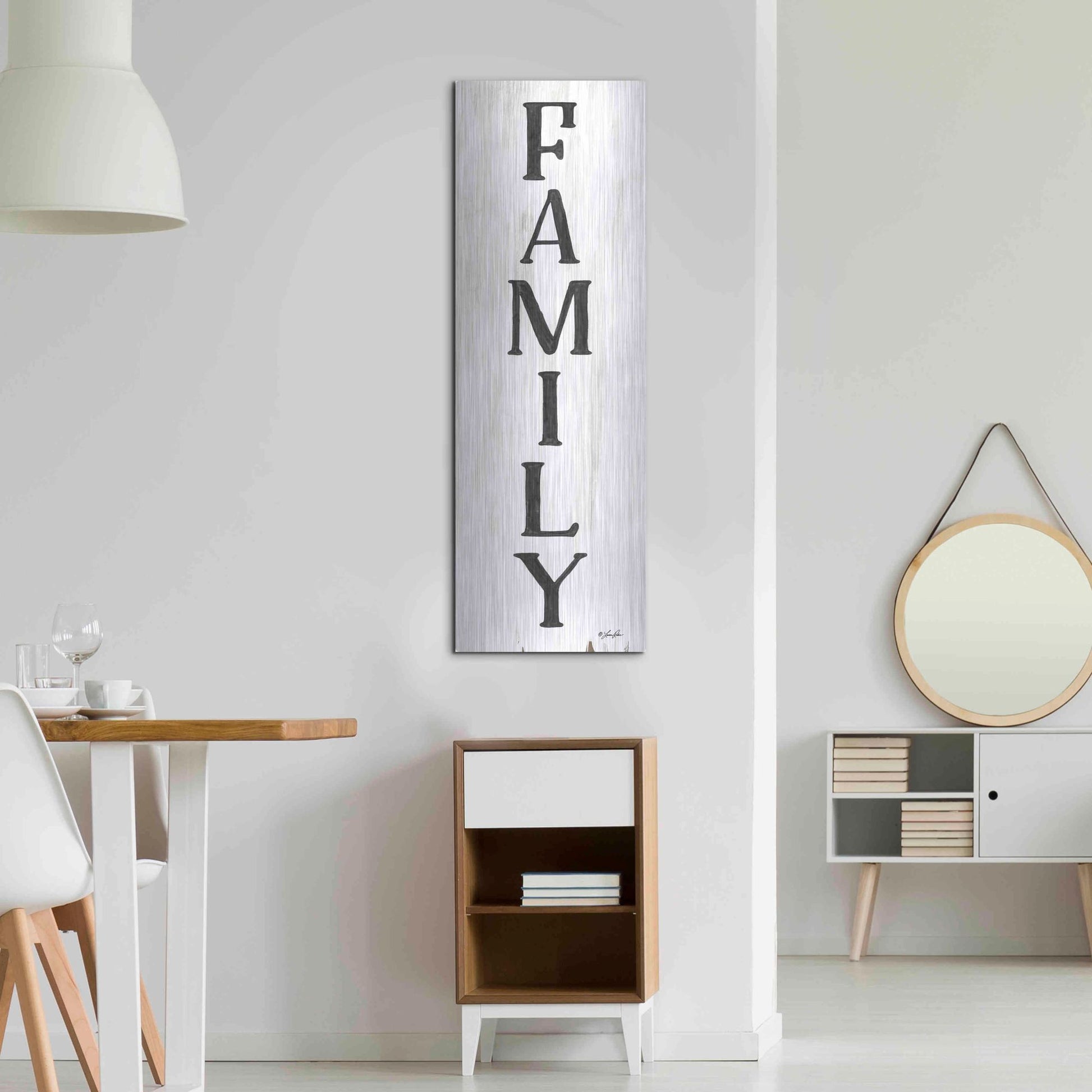 Luxe Metal Art 'Family' by Lauren Rader, Metal Wall Art,16x48