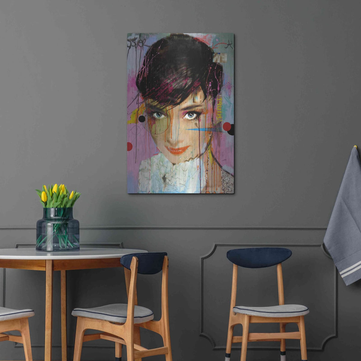 'Audrey On Ice' by Loui Jover – Metal Wall Art, 24x36 room view