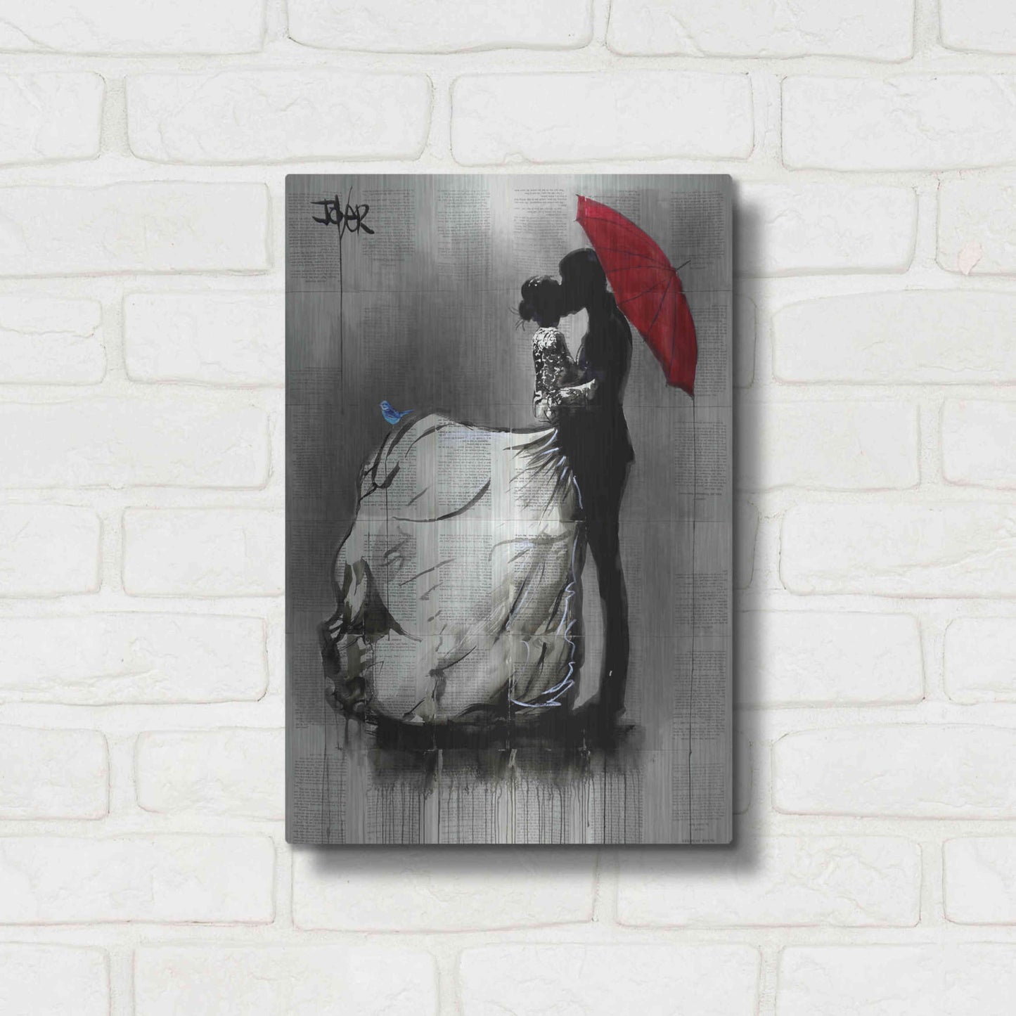 Luxe Metal Art 'Big Dresss' by Loui Jover, Metal Wall Art,12x16