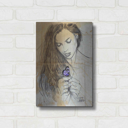 Luxe Metal Art 'Blue Butterfly' by Loui Jover, Metal Wall Art,12x16