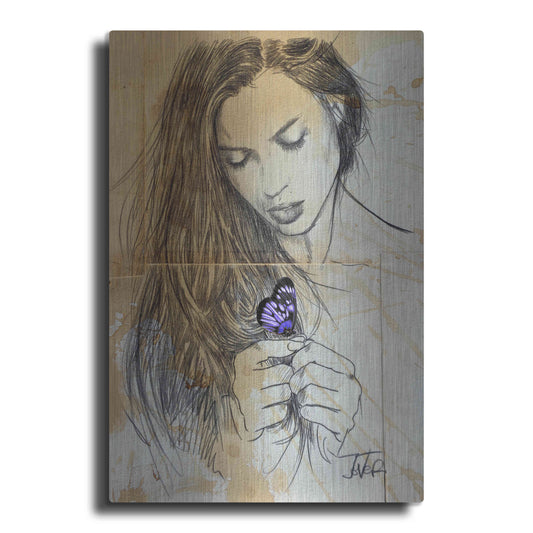 Luxe Metal Art 'Blue Butterfly' by Loui Jover, Metal Wall Art