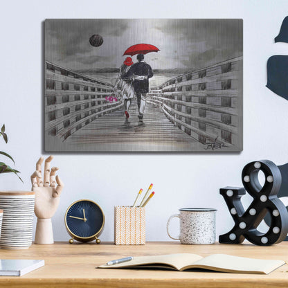 Luxe Metal Art 'Boardwalk' by Loui Jover, Metal Wall Art,16x12