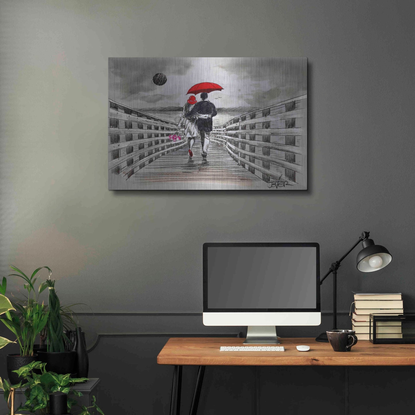 Luxe Metal Art 'Boardwalk' by Loui Jover, Metal Wall Art,36x24