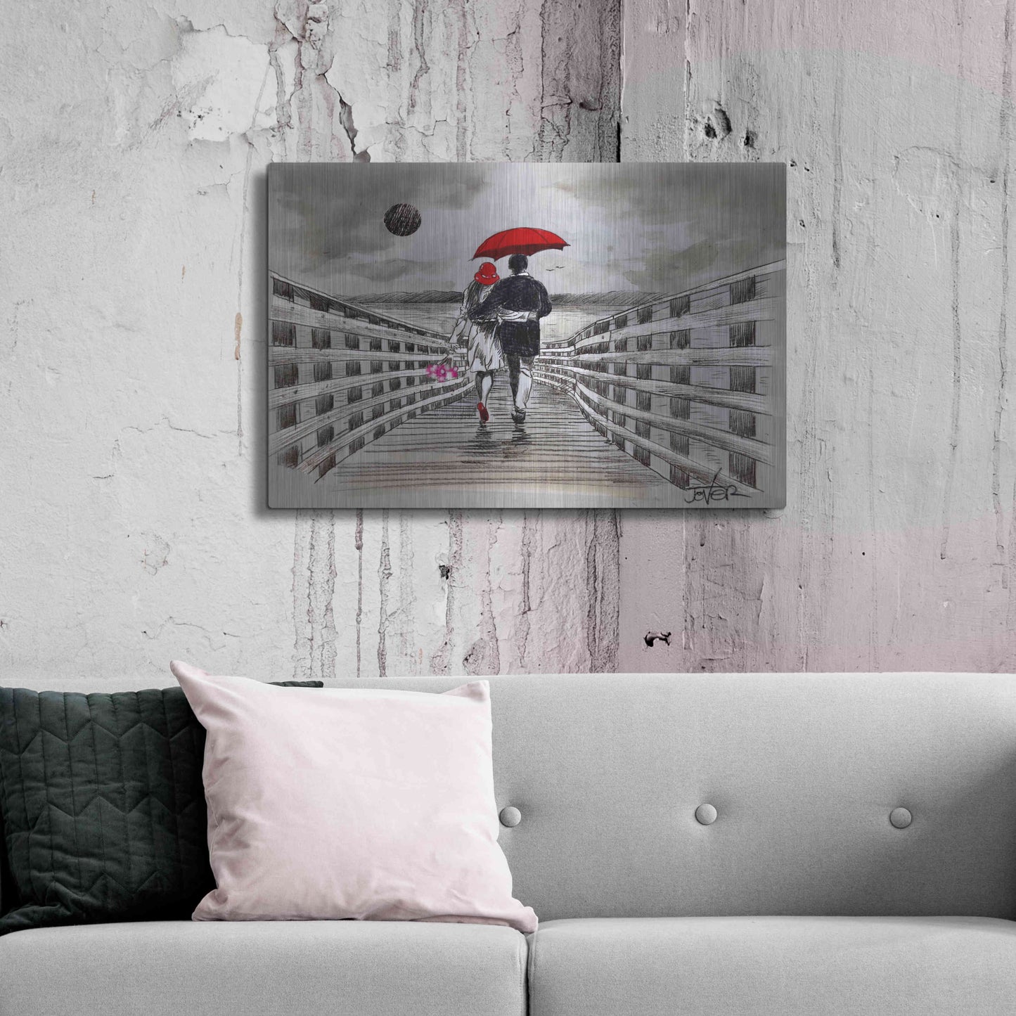 Luxe Metal Art 'Boardwalk' by Loui Jover, Metal Wall Art,36x24