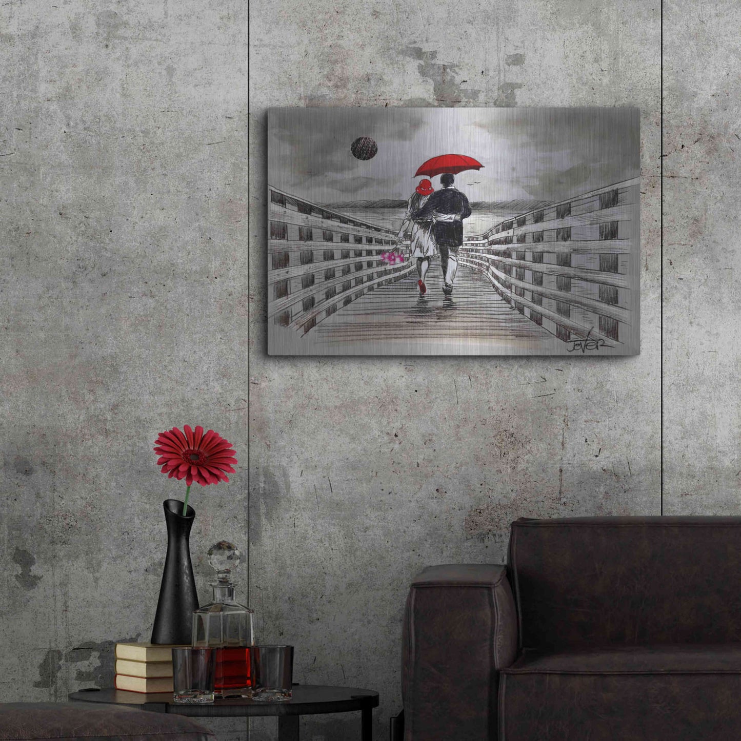 Luxe Metal Art 'Boardwalk' by Loui Jover, Metal Wall Art,36x24
