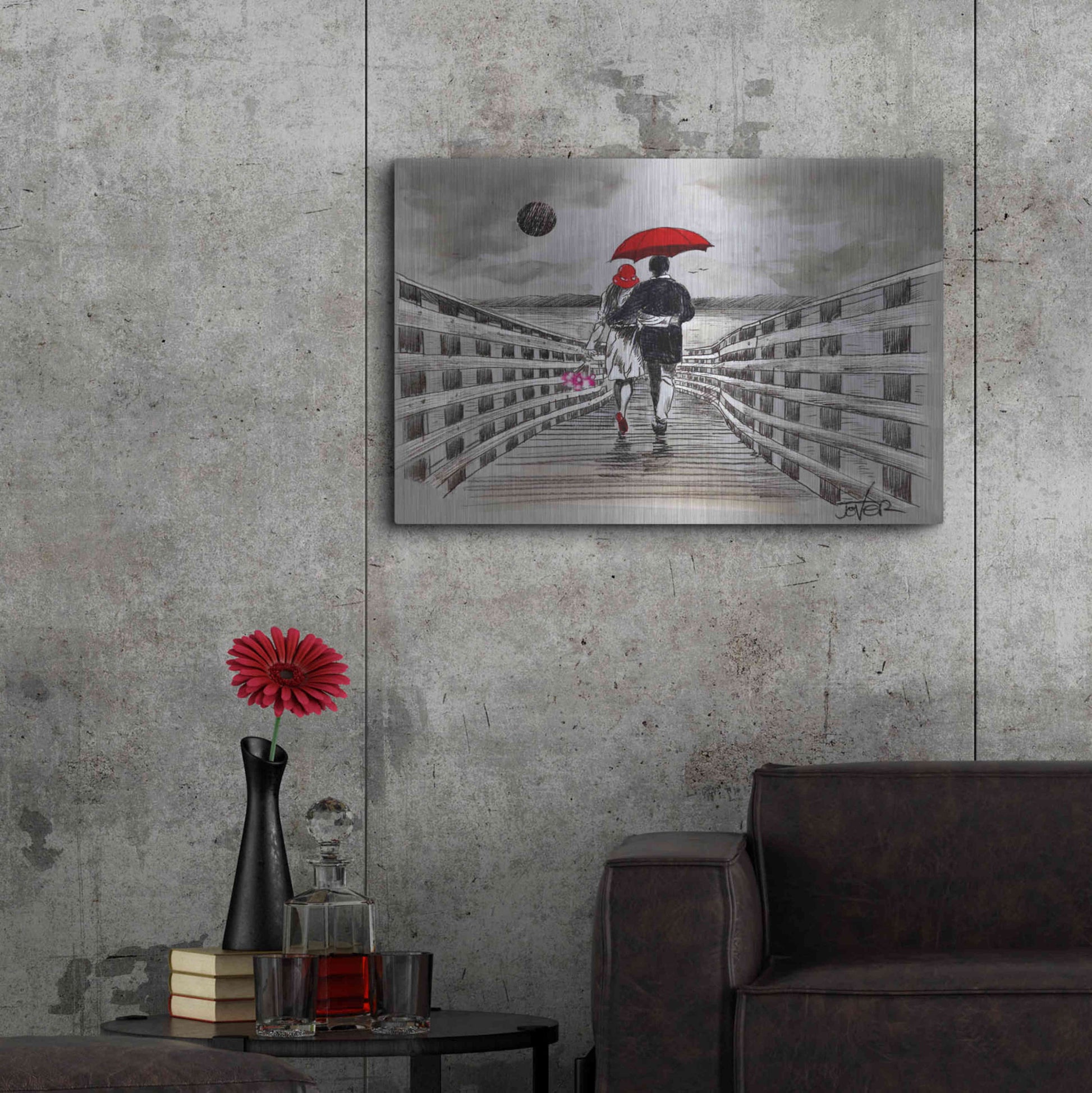 Luxe Metal Art 'Boardwalk' by Loui Jover, Metal Wall Art,36x24