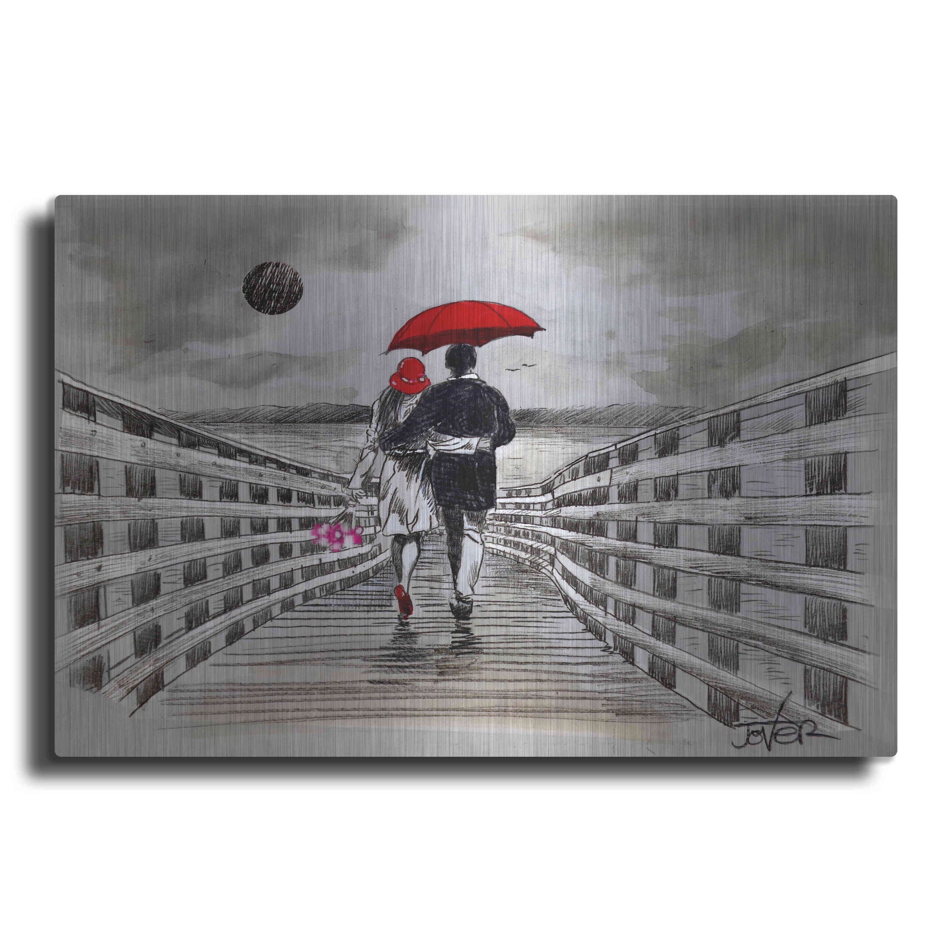 Luxe Metal Art 'Boardwalk' by Loui Jover, Metal Wall Art