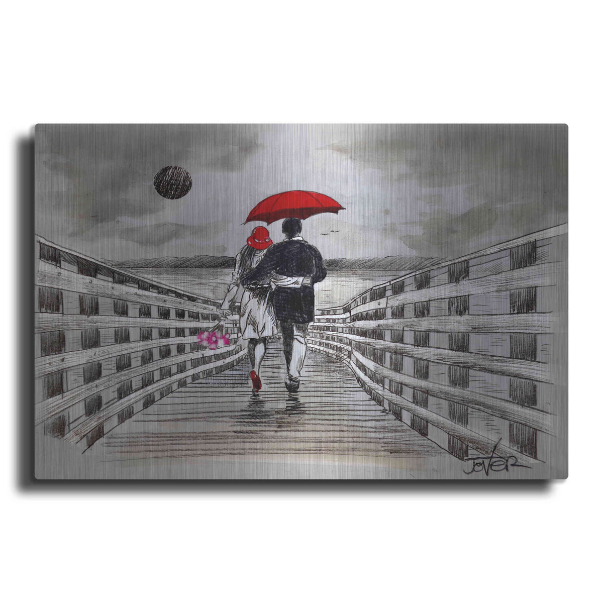 Luxe Metal Art 'Boardwalk' by Loui Jover, Metal Wall Art