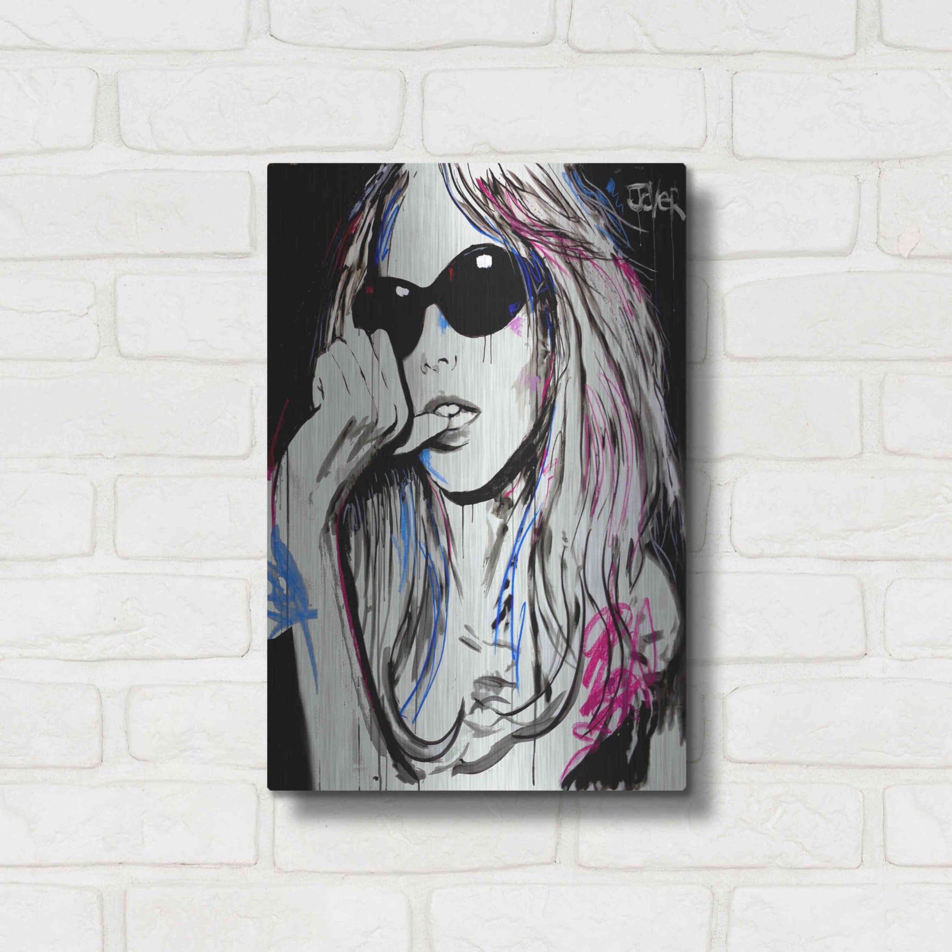 Luxe Metal Art 'Catch Ya' by Loui Jover, Metal Wall Art,12x16