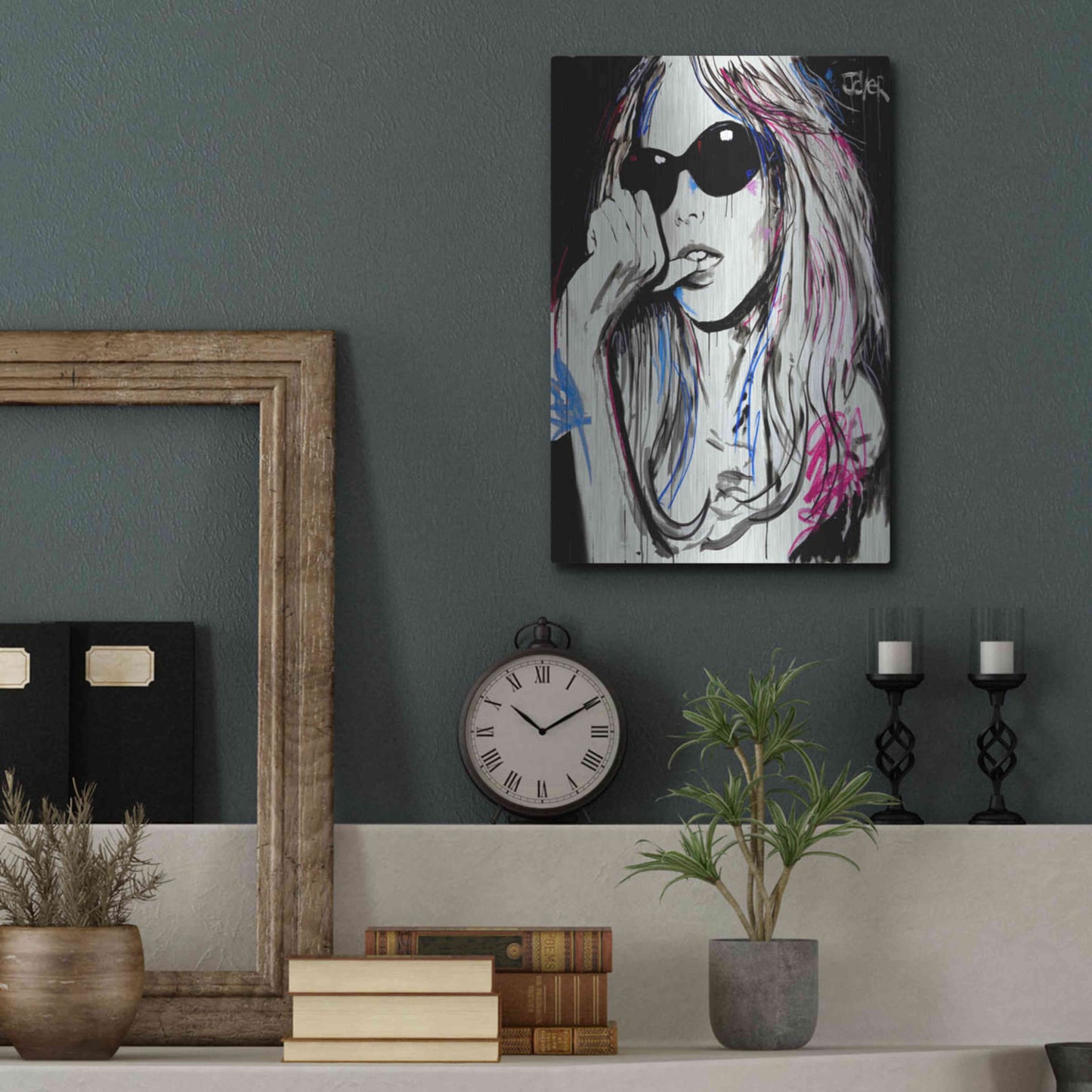 Luxe Metal Art 'Catch Ya' by Loui Jover, Metal Wall Art,12x16