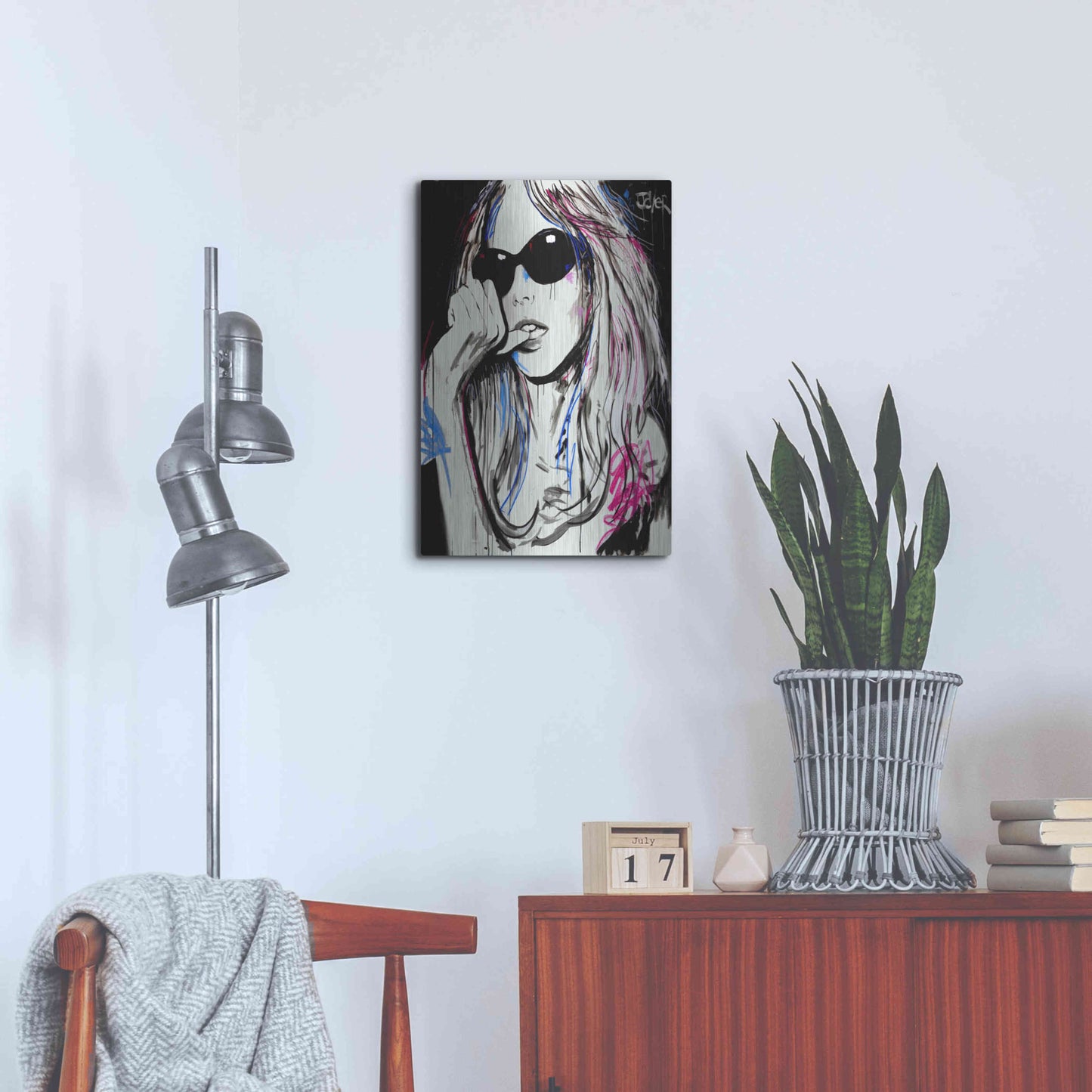 Luxe Metal Art 'Catch Ya' by Loui Jover, Metal Wall Art,16x24
