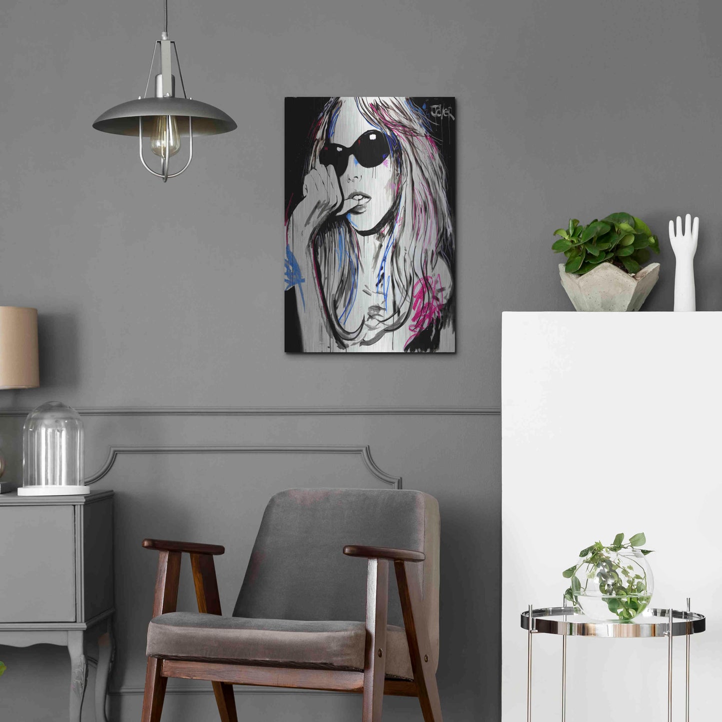 Luxe Metal Art 'Catch Ya' by Loui Jover, Metal Wall Art,16x24