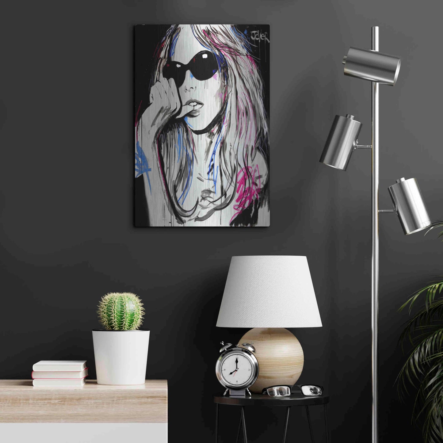 Luxe Metal Art 'Catch Ya' by Loui Jover, Metal Wall Art,16x24