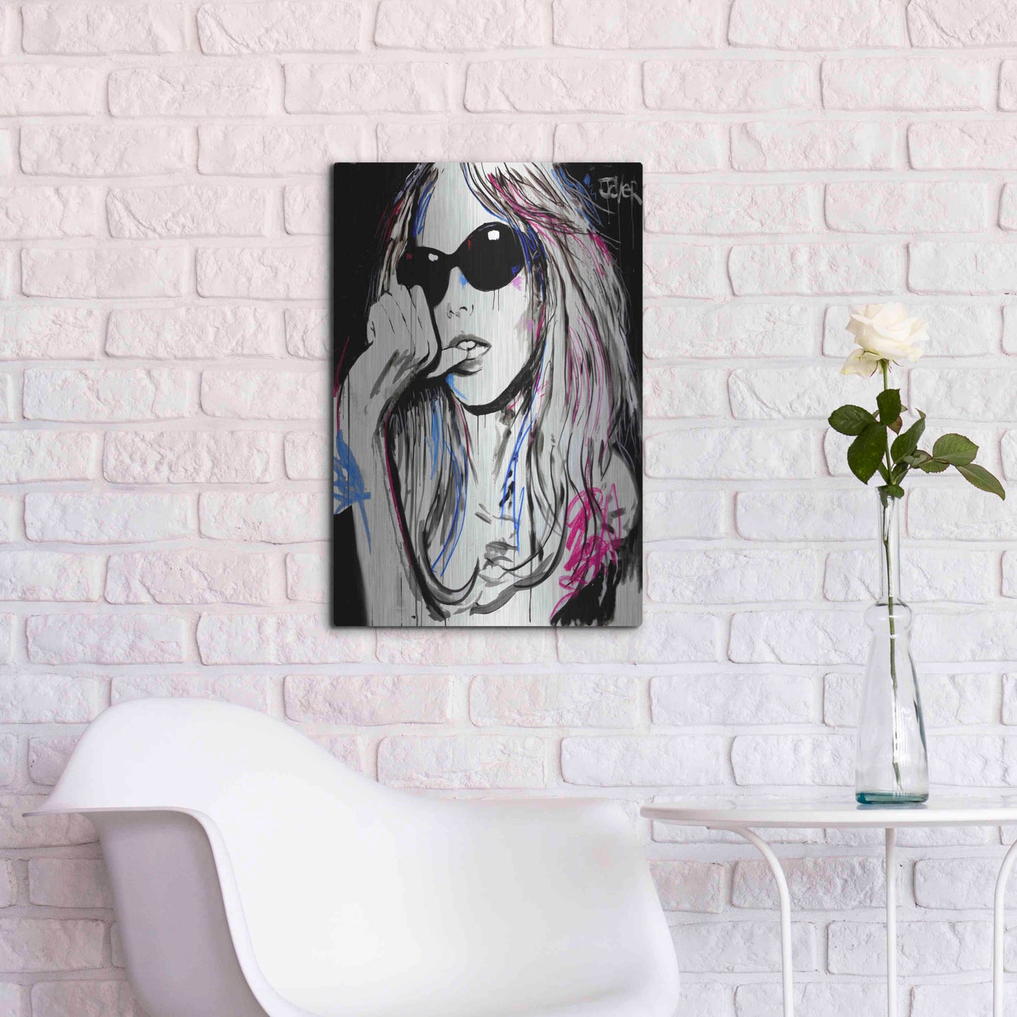 Luxe Metal Art 'Catch Ya' by Loui Jover, Metal Wall Art,16x24