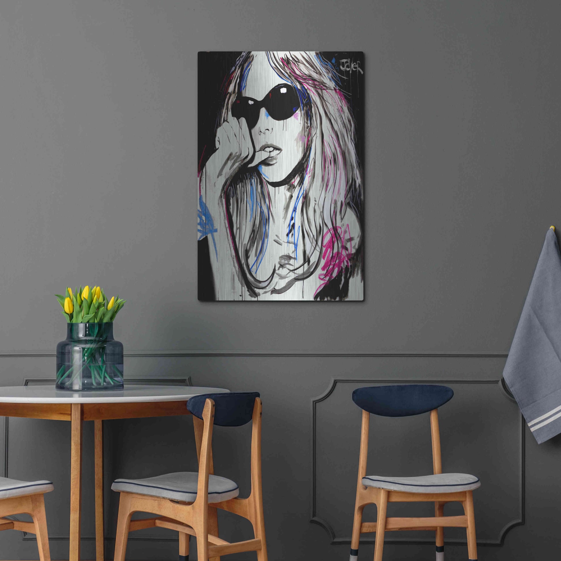 Luxe Metal Art 'Catch Ya' by Loui Jover, Metal Wall Art,24x36