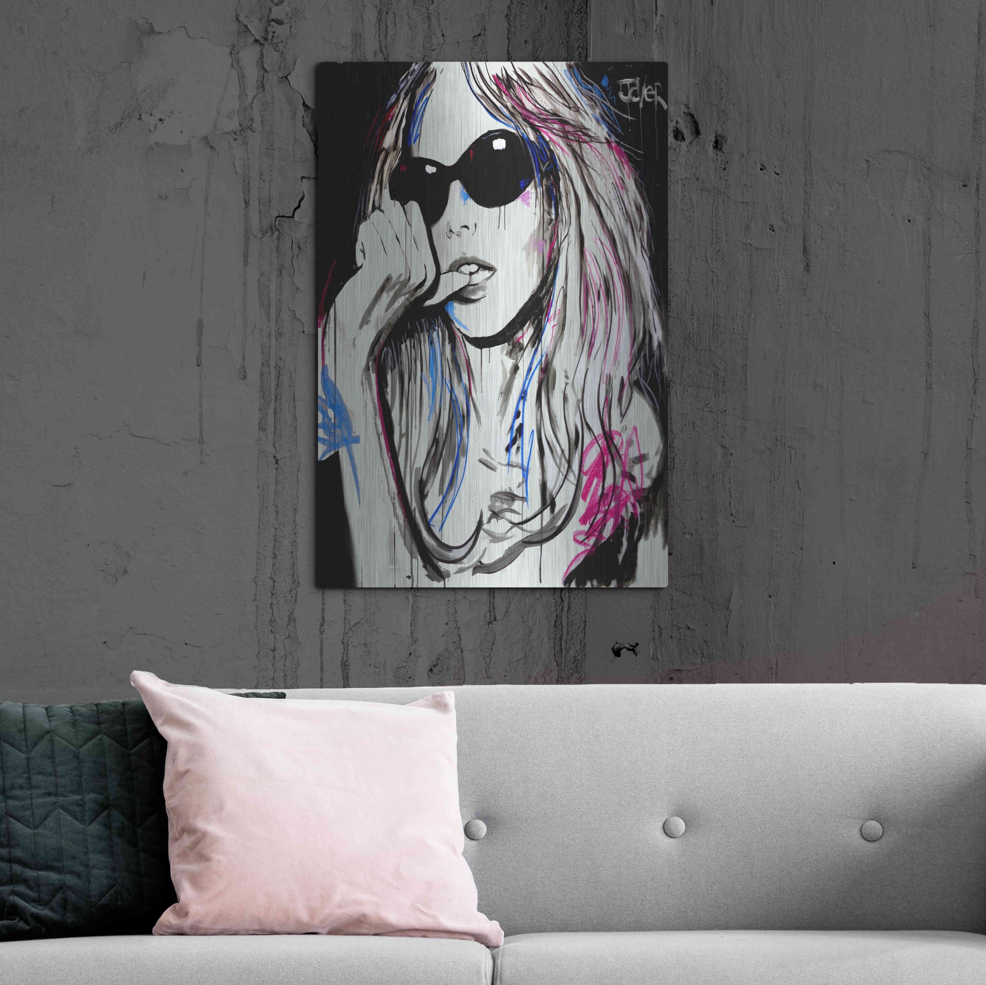Luxe Metal Art 'Catch Ya' by Loui Jover, Metal Wall Art,24x36
