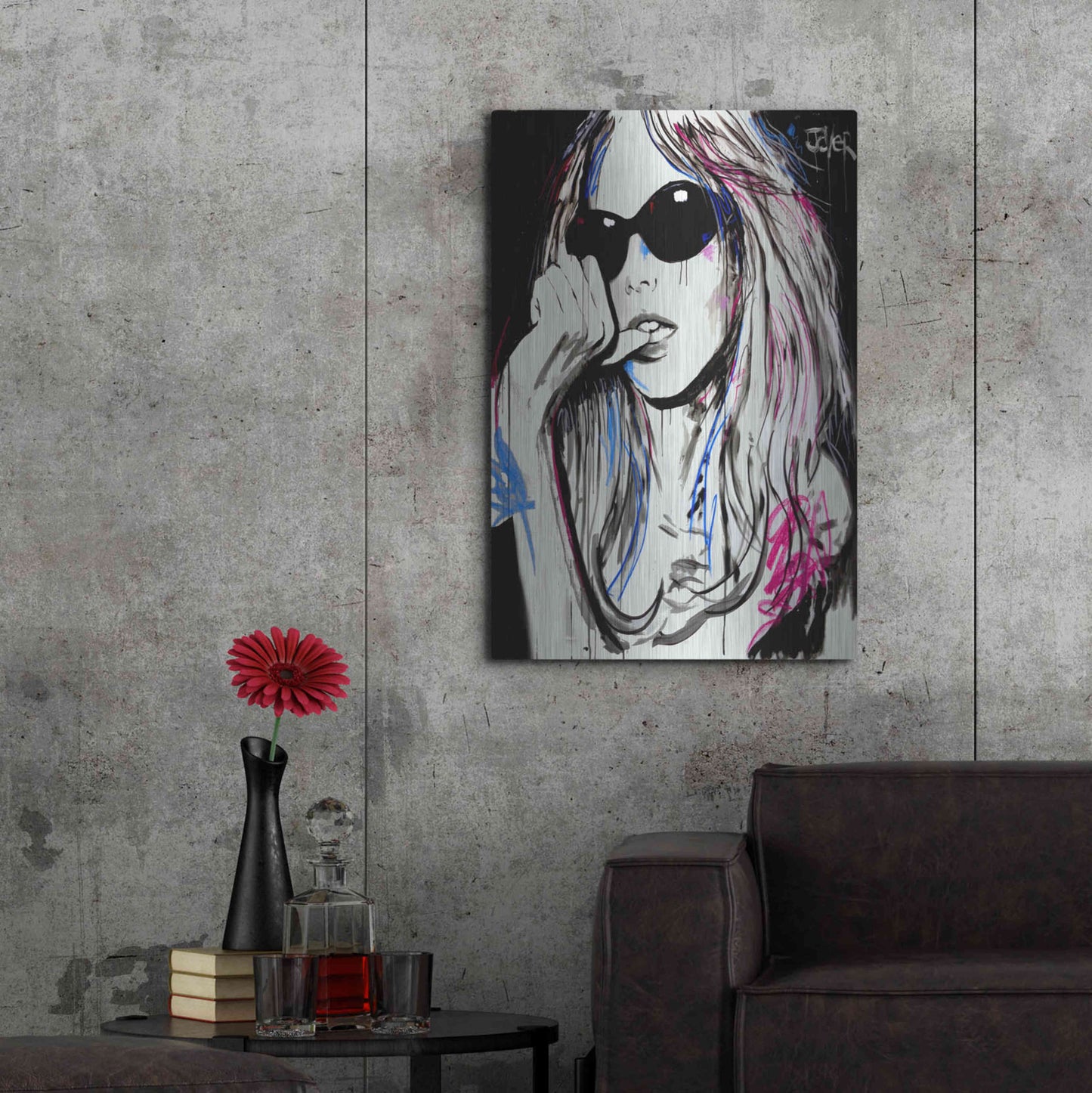 Luxe Metal Art 'Catch Ya' by Loui Jover, Metal Wall Art,24x36