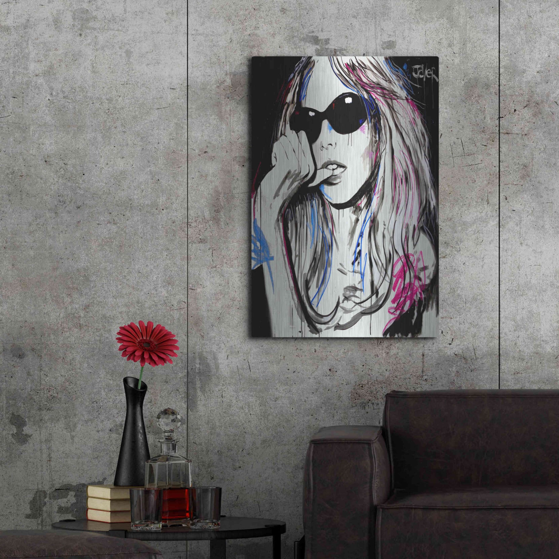 Luxe Metal Art 'Catch Ya' by Loui Jover, Metal Wall Art,24x36
