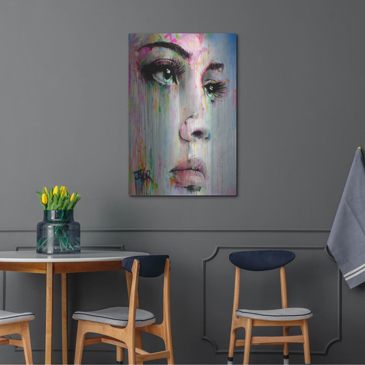 'Home' by Loui Jover – Metal Wall Art, 24x36 room view