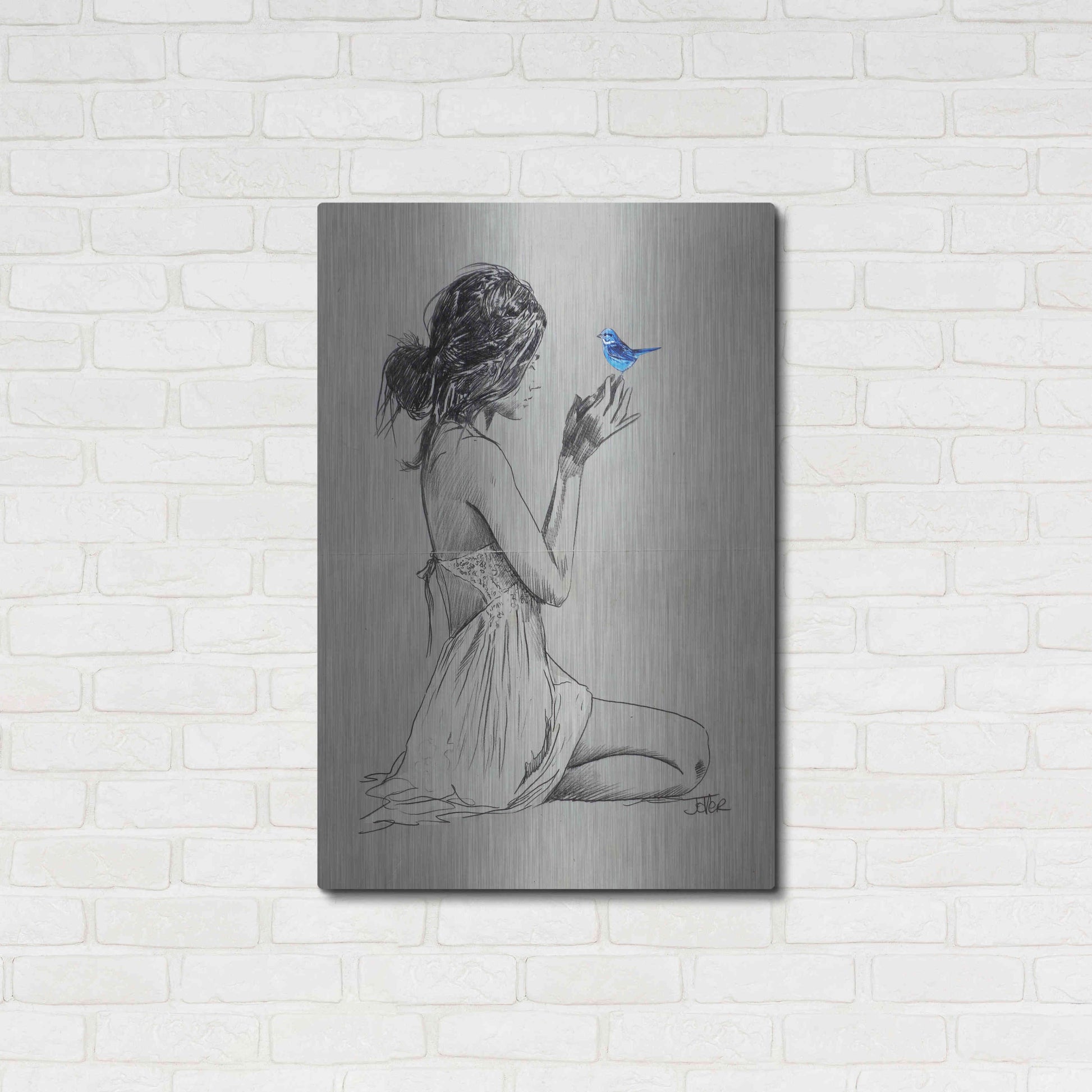 Luxe Metal Art 'Hope And Pray' by Loui Jover, Metal Wall Art,24x36