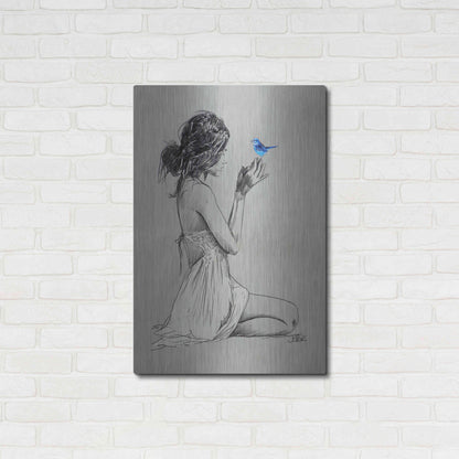 Luxe Metal Art 'Hope And Pray' by Loui Jover, Metal Wall Art,24x36