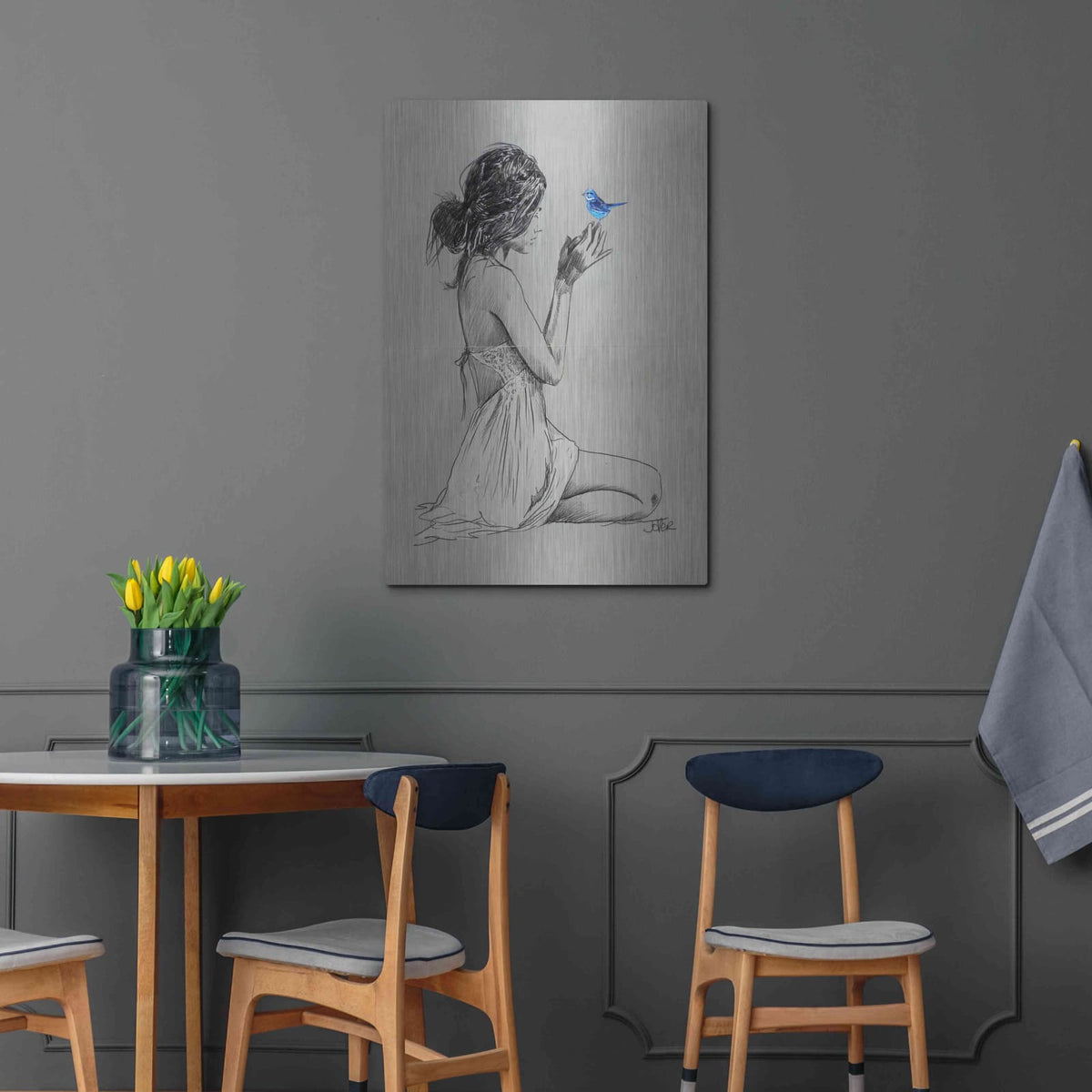 'Hope And Pray' by Loui Jover – Metal Wall Art, 24x36 room view