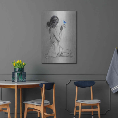 Luxe Metal Art 'Hope And Pray' by Loui Jover, Metal Wall Art,24x36