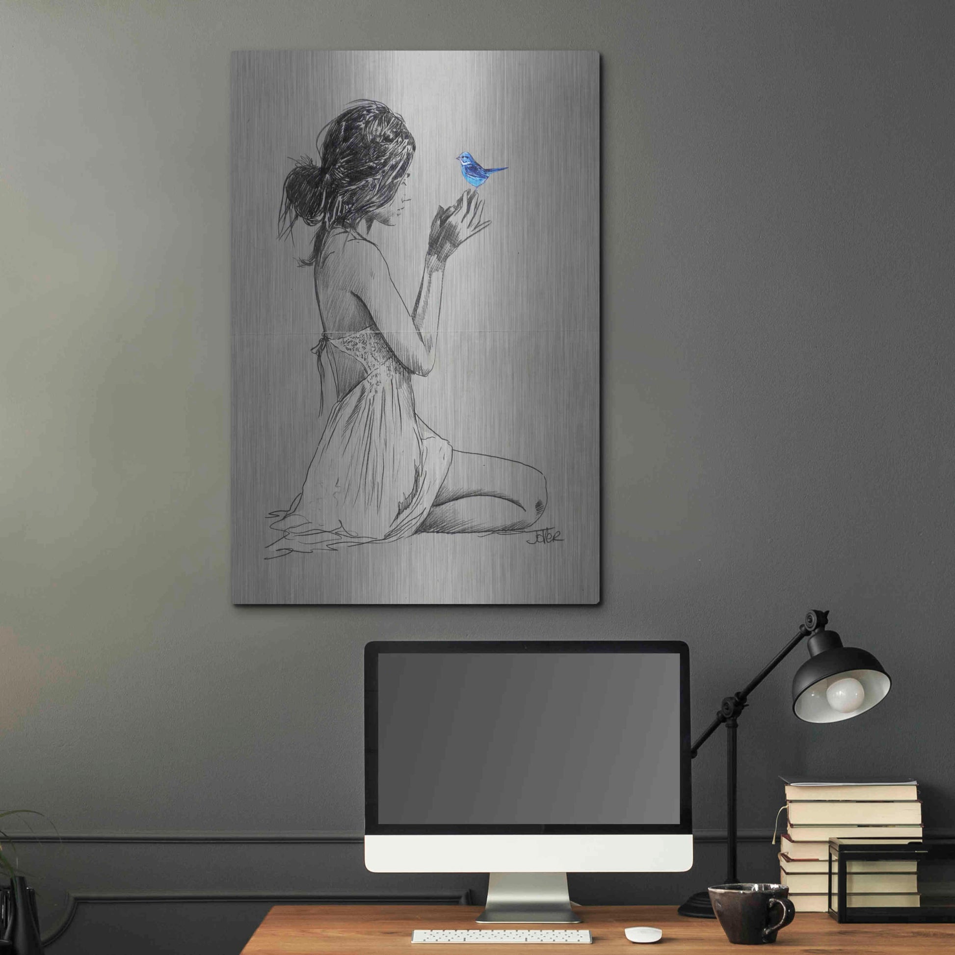 Luxe Metal Art 'Hope And Pray' by Loui Jover, Metal Wall Art,24x36