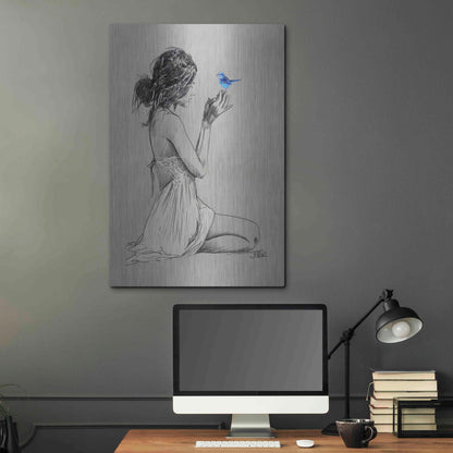 Luxe Metal Art 'Hope And Pray' by Loui Jover, Metal Wall Art,24x36