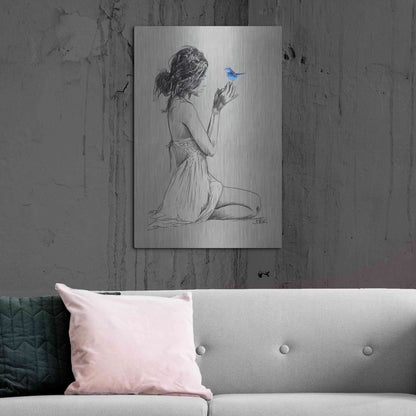 Luxe Metal Art 'Hope And Pray' by Loui Jover, Metal Wall Art,24x36