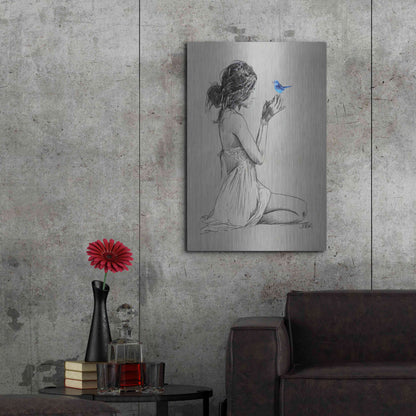 Luxe Metal Art 'Hope And Pray' by Loui Jover, Metal Wall Art,24x36