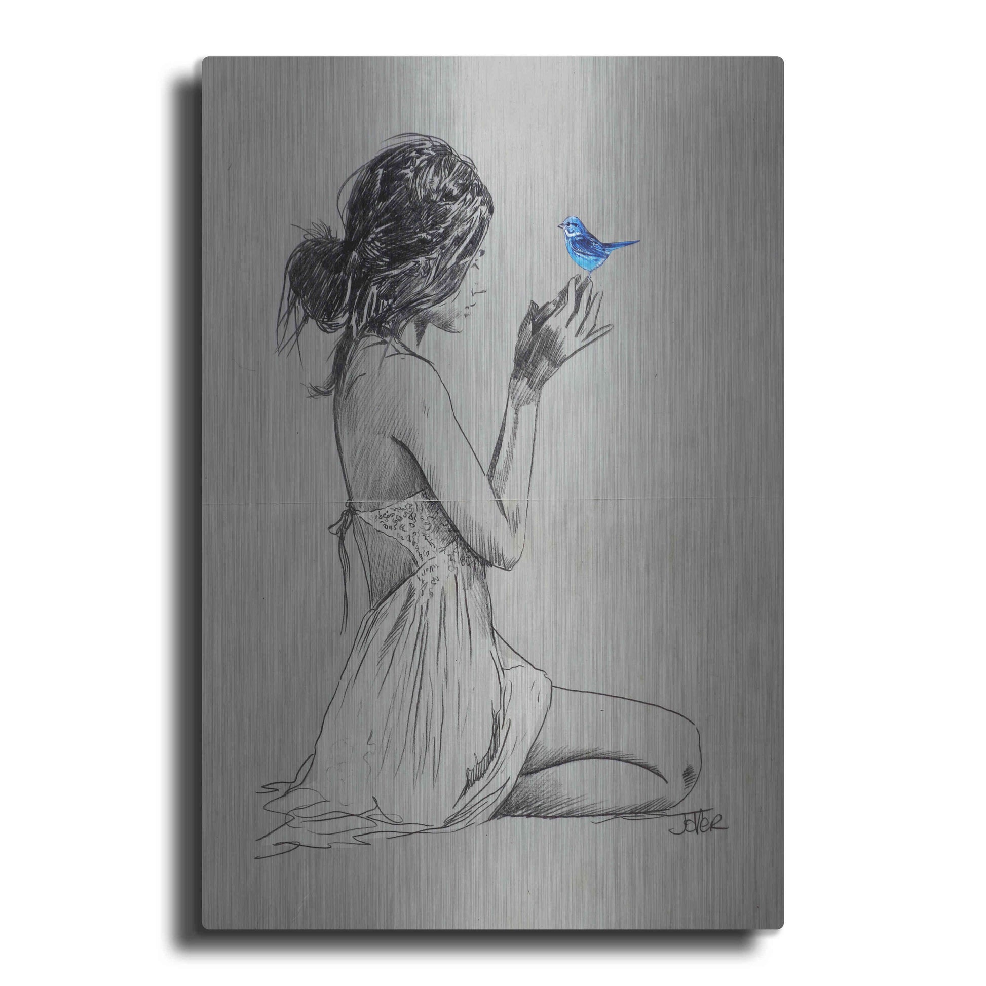 Luxe Metal Art 'Hope And Pray' by Loui Jover, Metal Wall Art