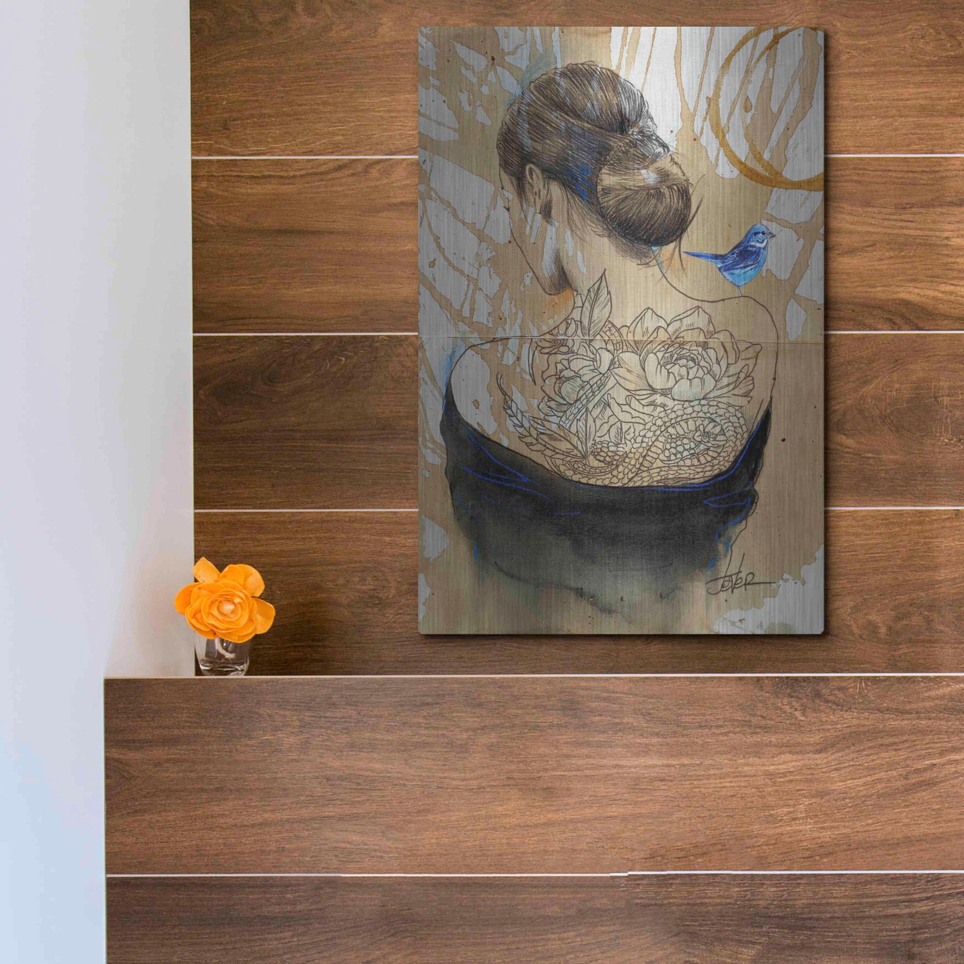 Luxe Metal Art 'Hope Happens' by Loui Jover, Metal Wall Art,12x16