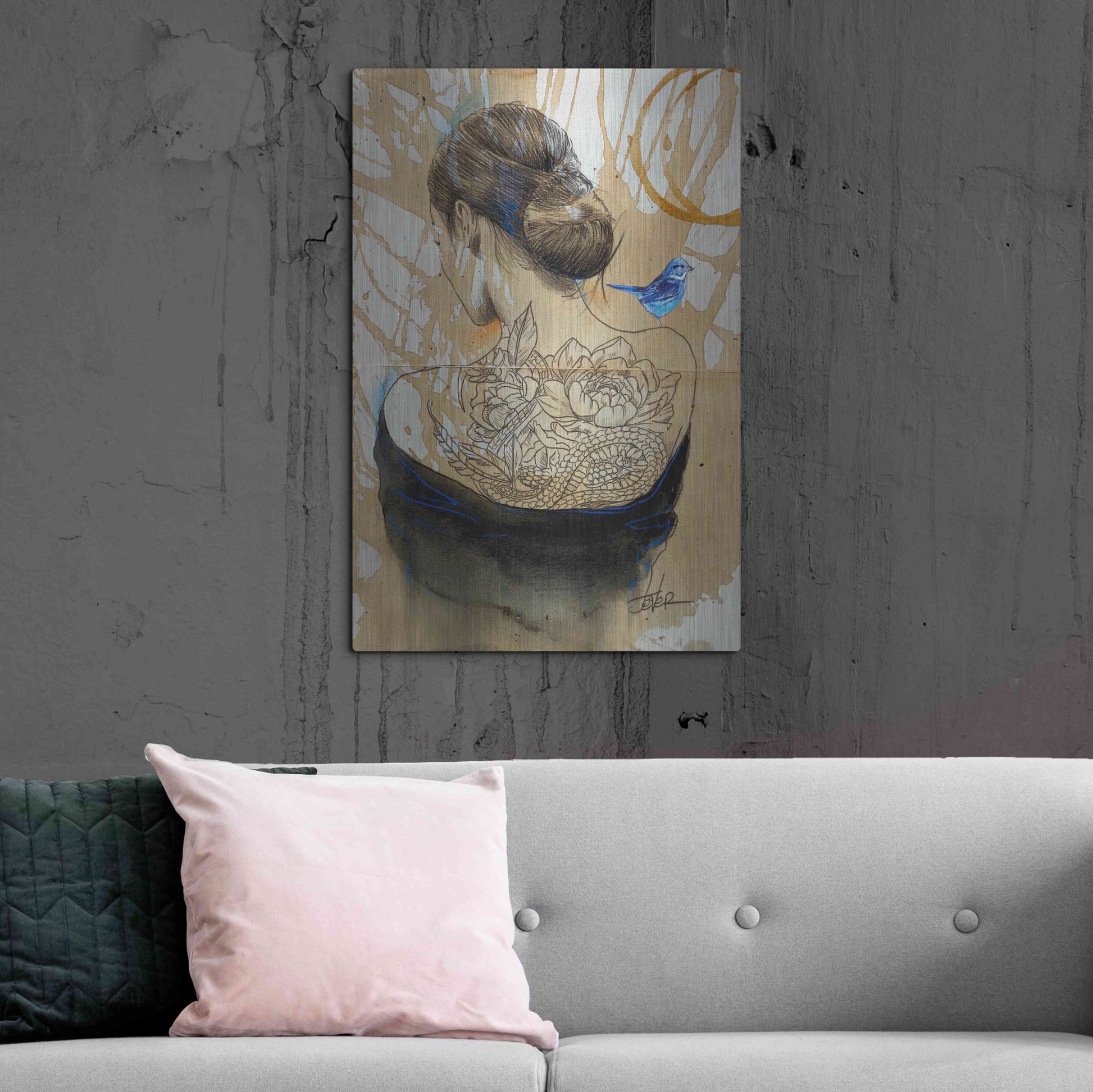 Luxe Metal Art 'Hope Happens' by Loui Jover, Metal Wall Art,24x36