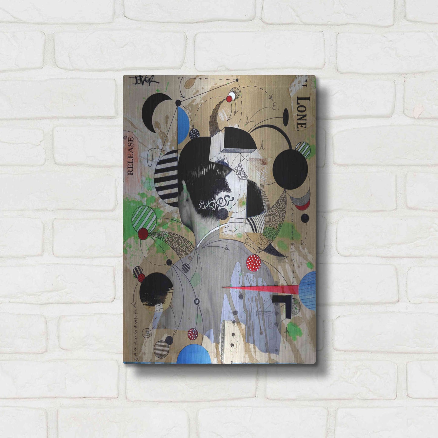 Luxe Metal Art 'Ideological Release' by Loui Jover, Metal Wall Art,12x16