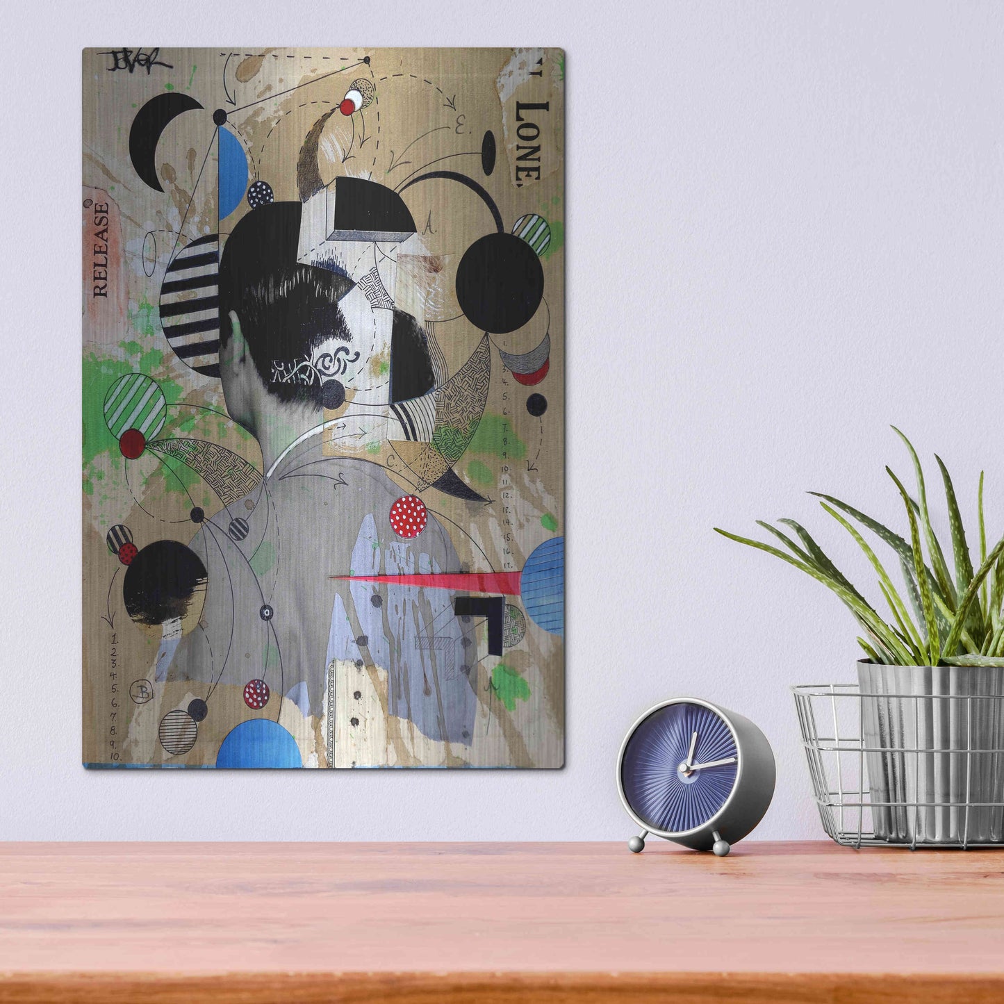 Luxe Metal Art 'Ideological Release' by Loui Jover, Metal Wall Art,12x16